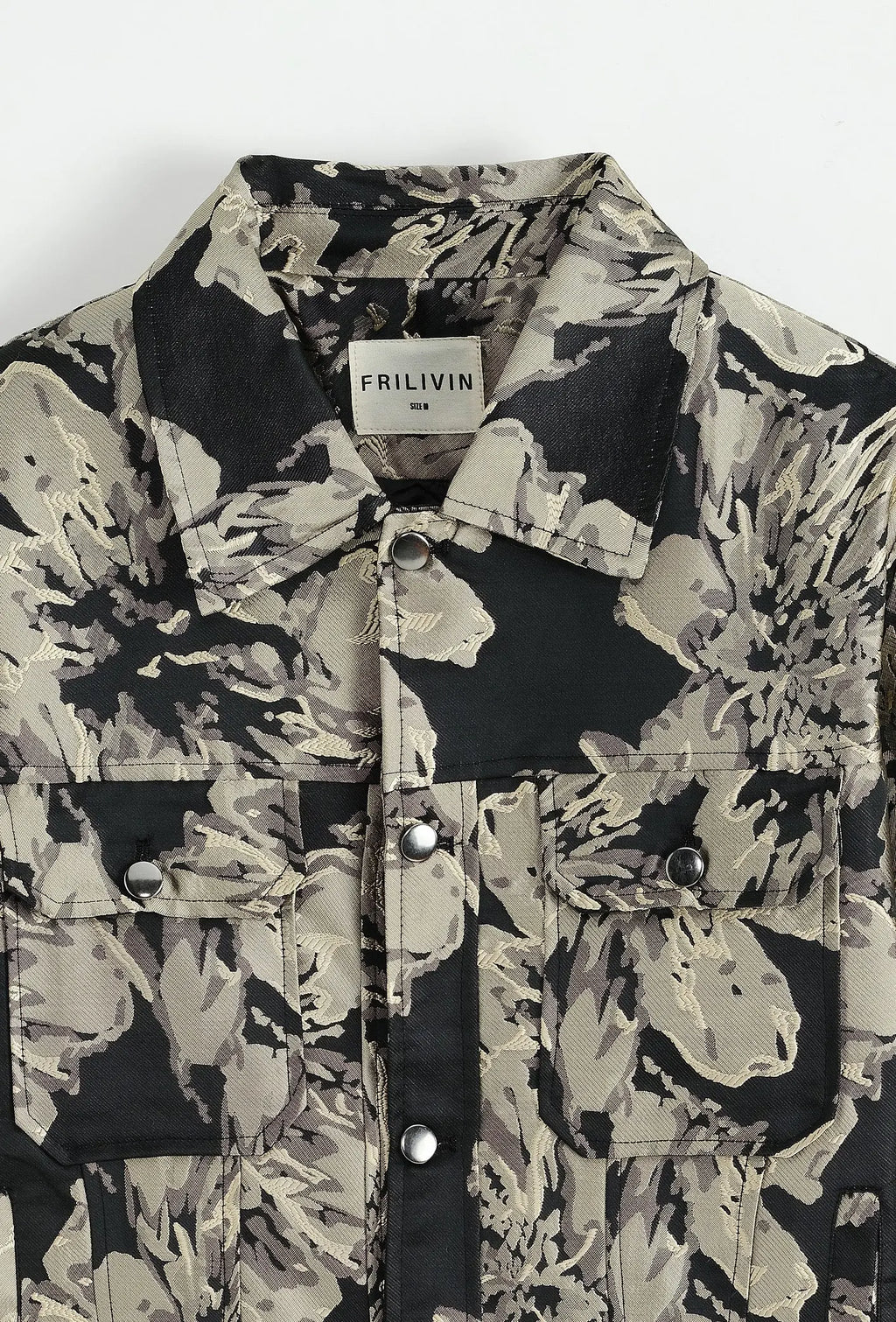 Veste en jean beige doré imprimé floral homme bonhomme