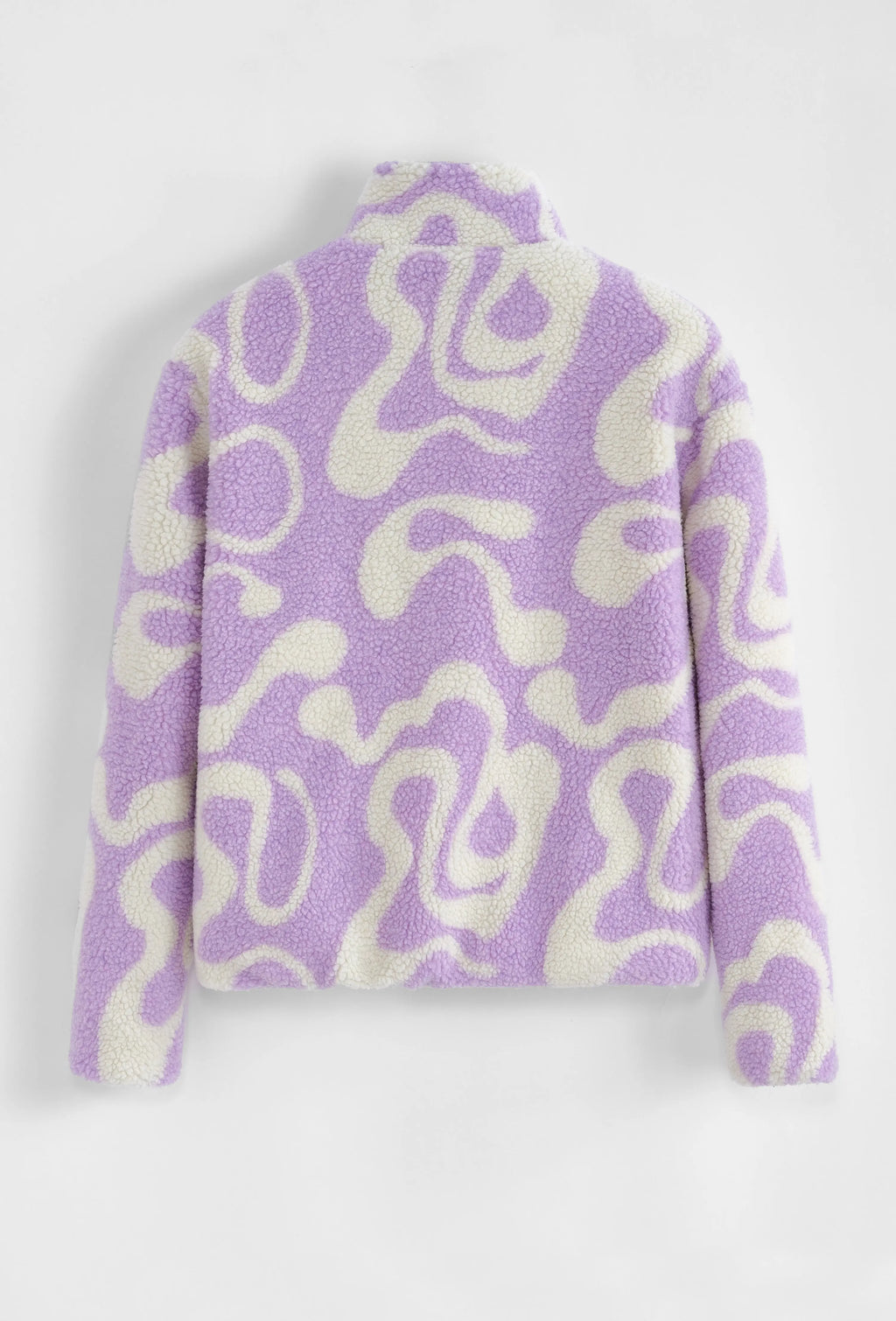 Veste Polaire Beige Violet à Motifs Ondulés bonhomme