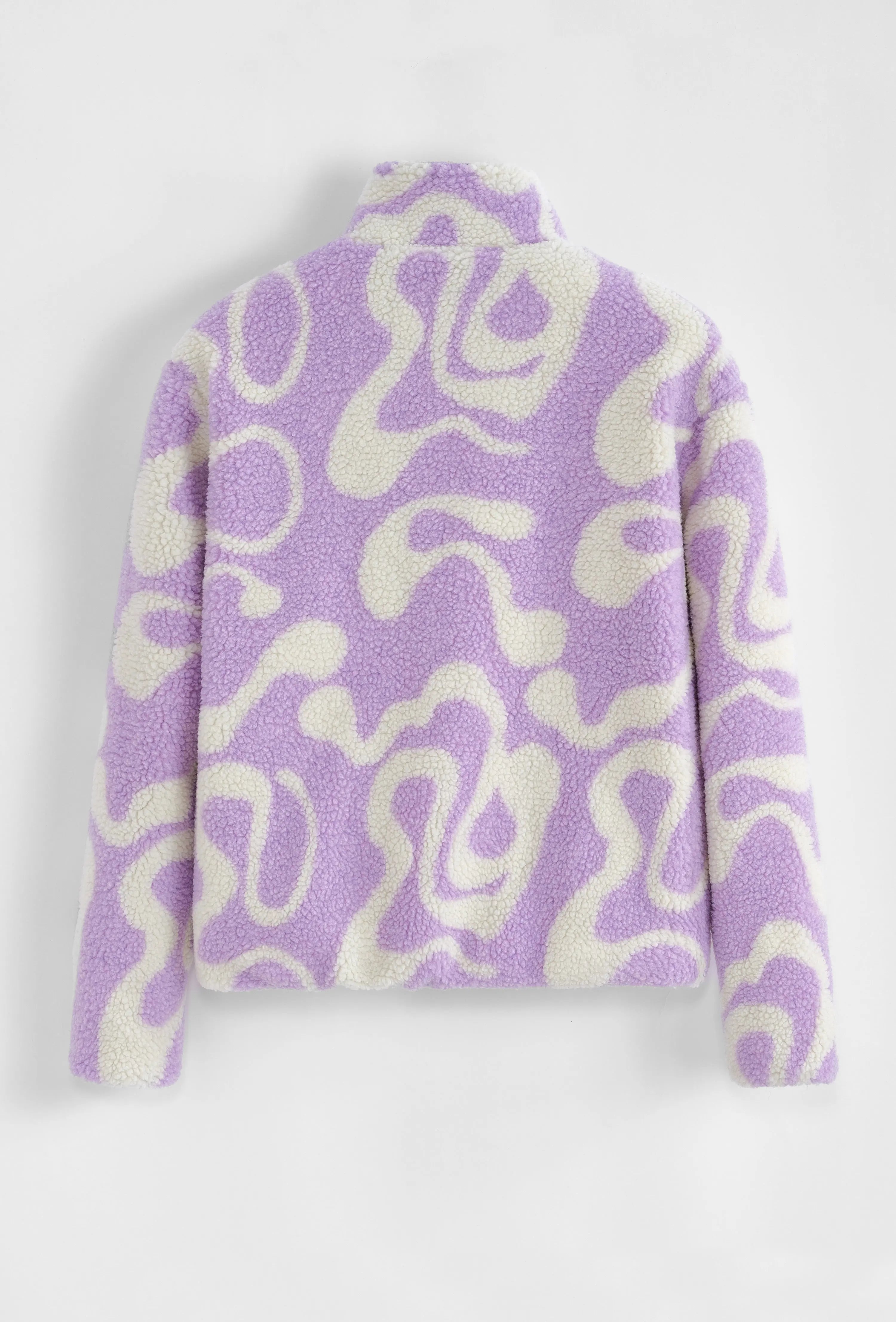 Veste Polaire Beige Violet à Motifs Ondulés bonhomme