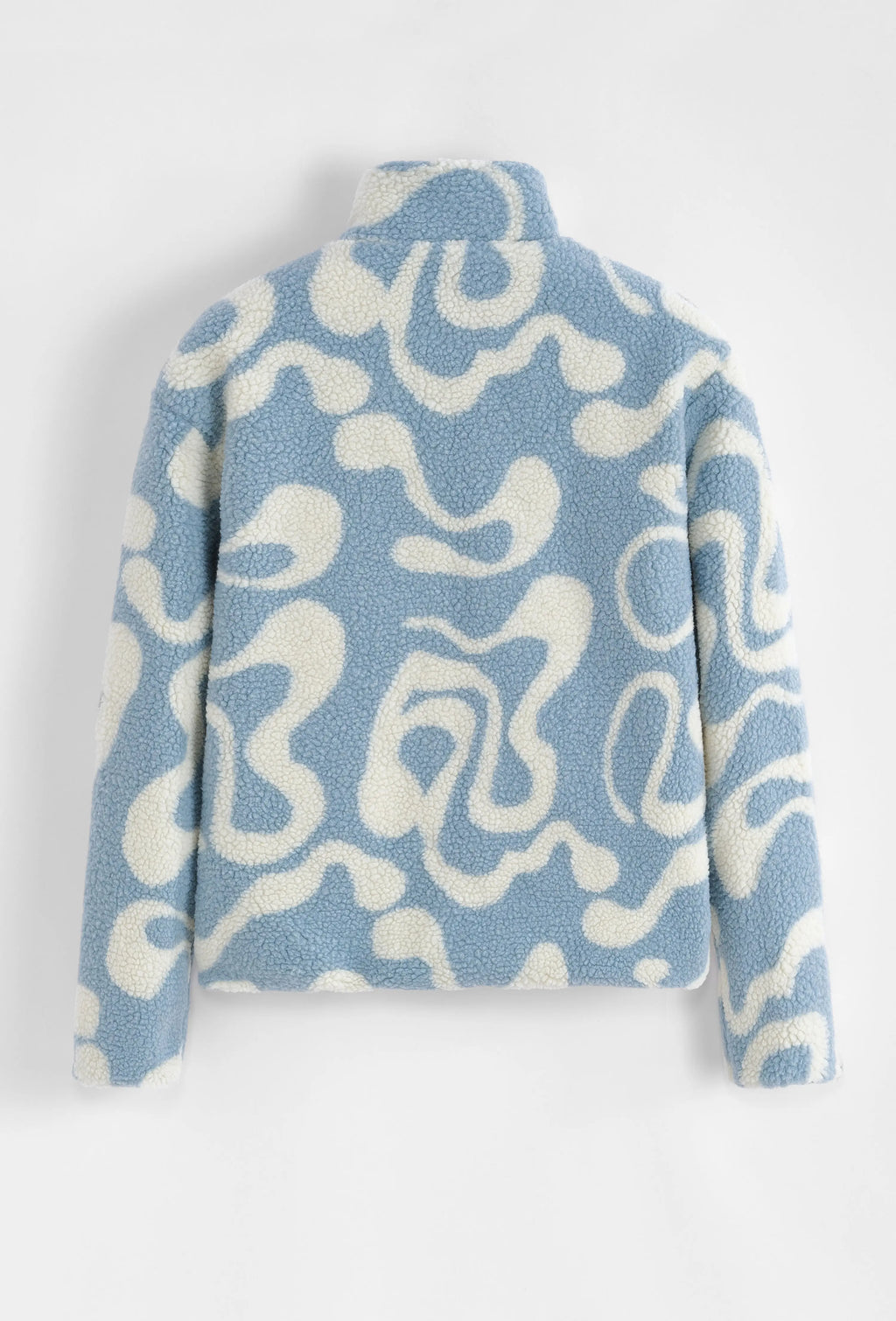 Veste Polaire Beige Bleu Clair à Motifs Ondulés bonhomme