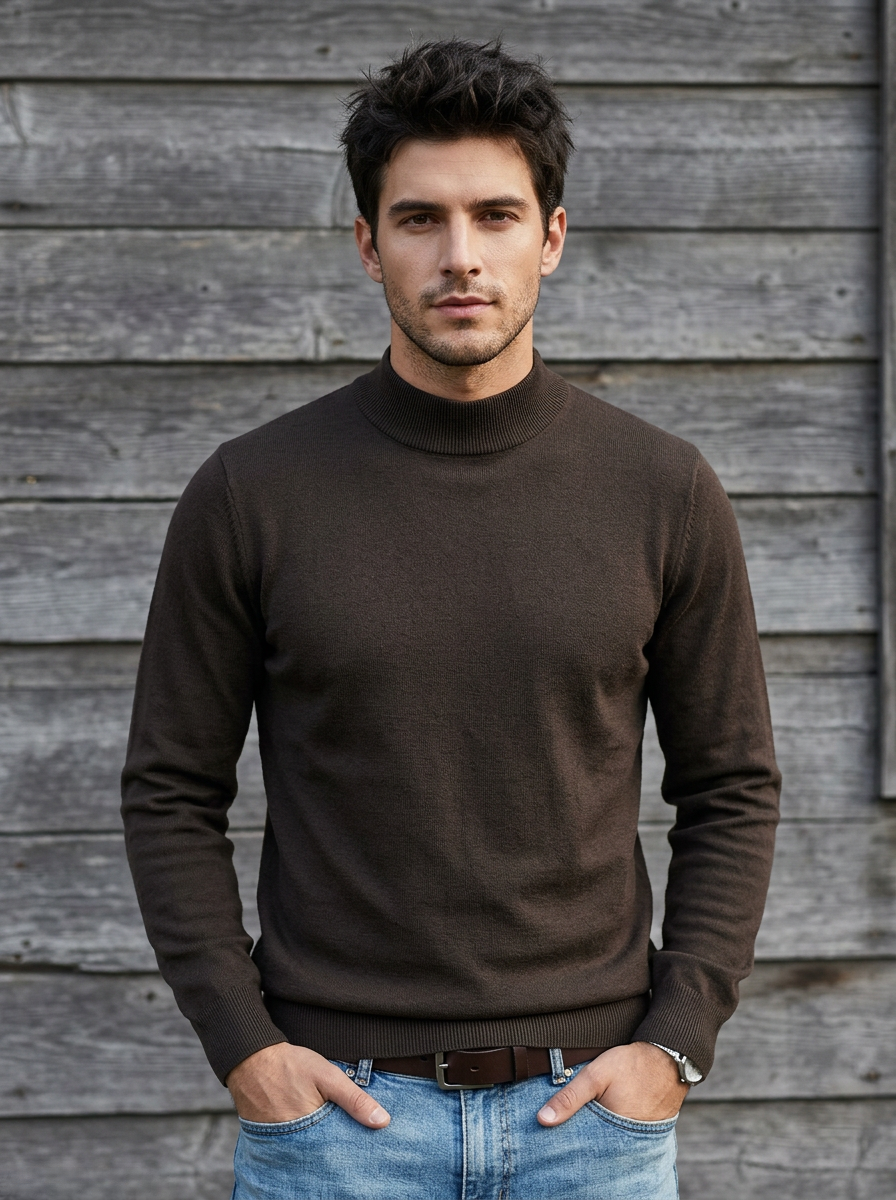 Pull homme col montant maille – photo 9