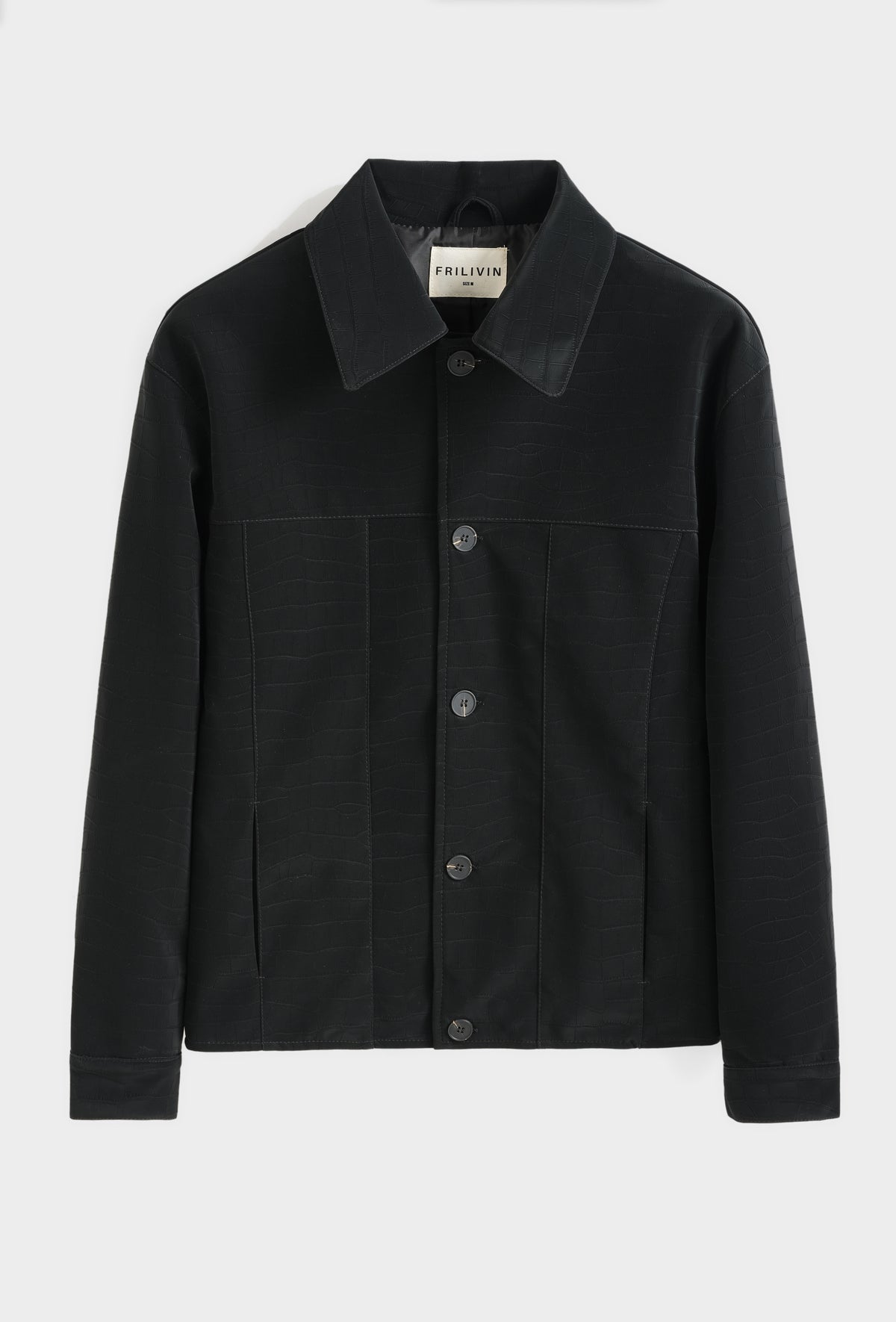 Veste Homme Trucker Simili Cuir Effet Croco
