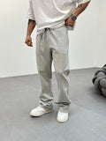 Pantalon Jogging Gris Coupe Droite et Large bonhomme