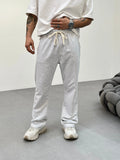 Pantalon Jogging Gris Coupe Droite et Large bonhomme