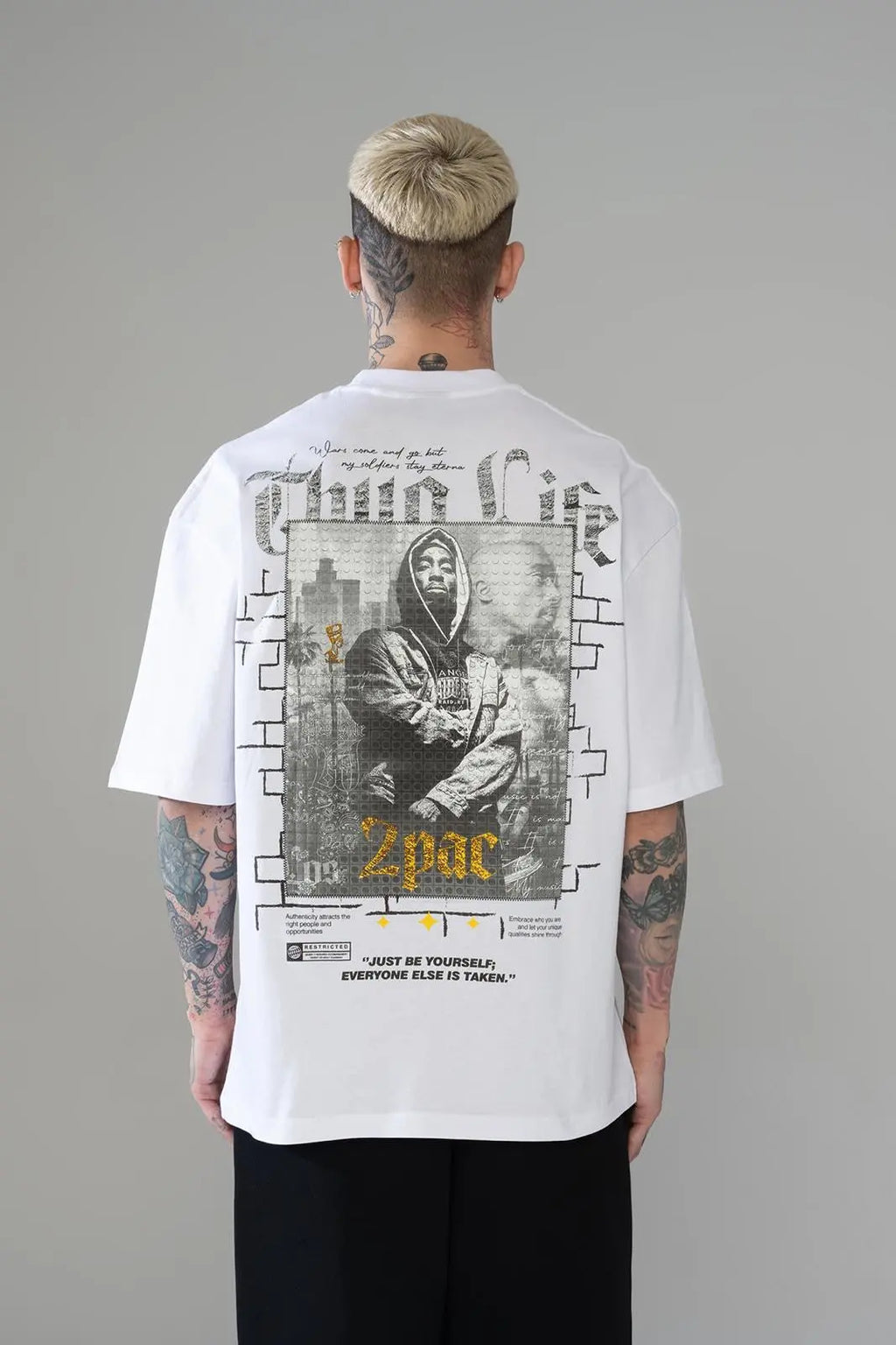 Tee Shirt 2 Pac Blanc bonhomme