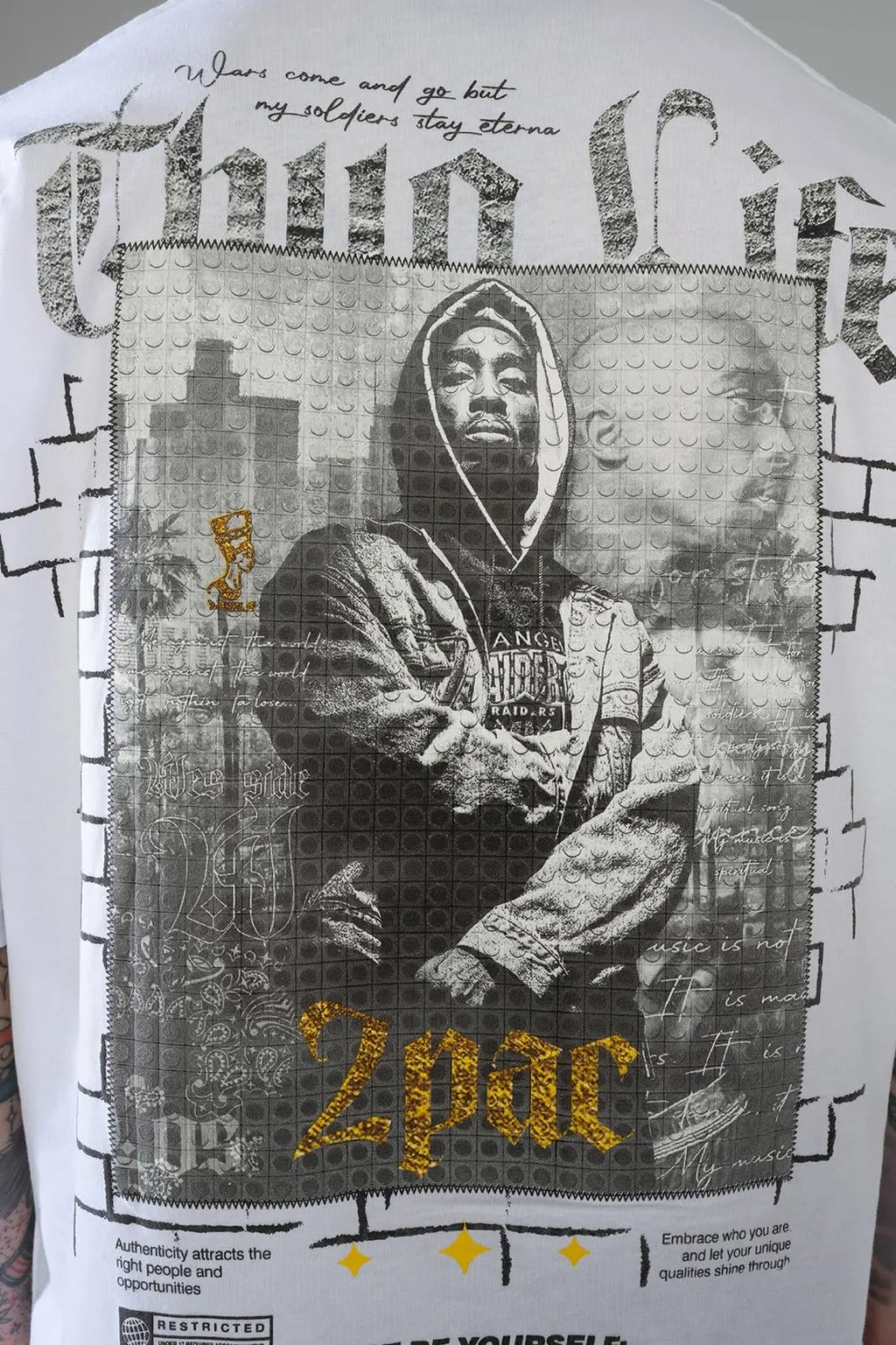 Tee Shirt 2 Pac Blanc bonhomme