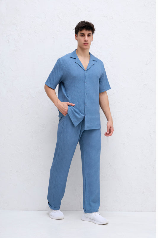 Ensemble Jeans Chemise et Pantalon Gauffré