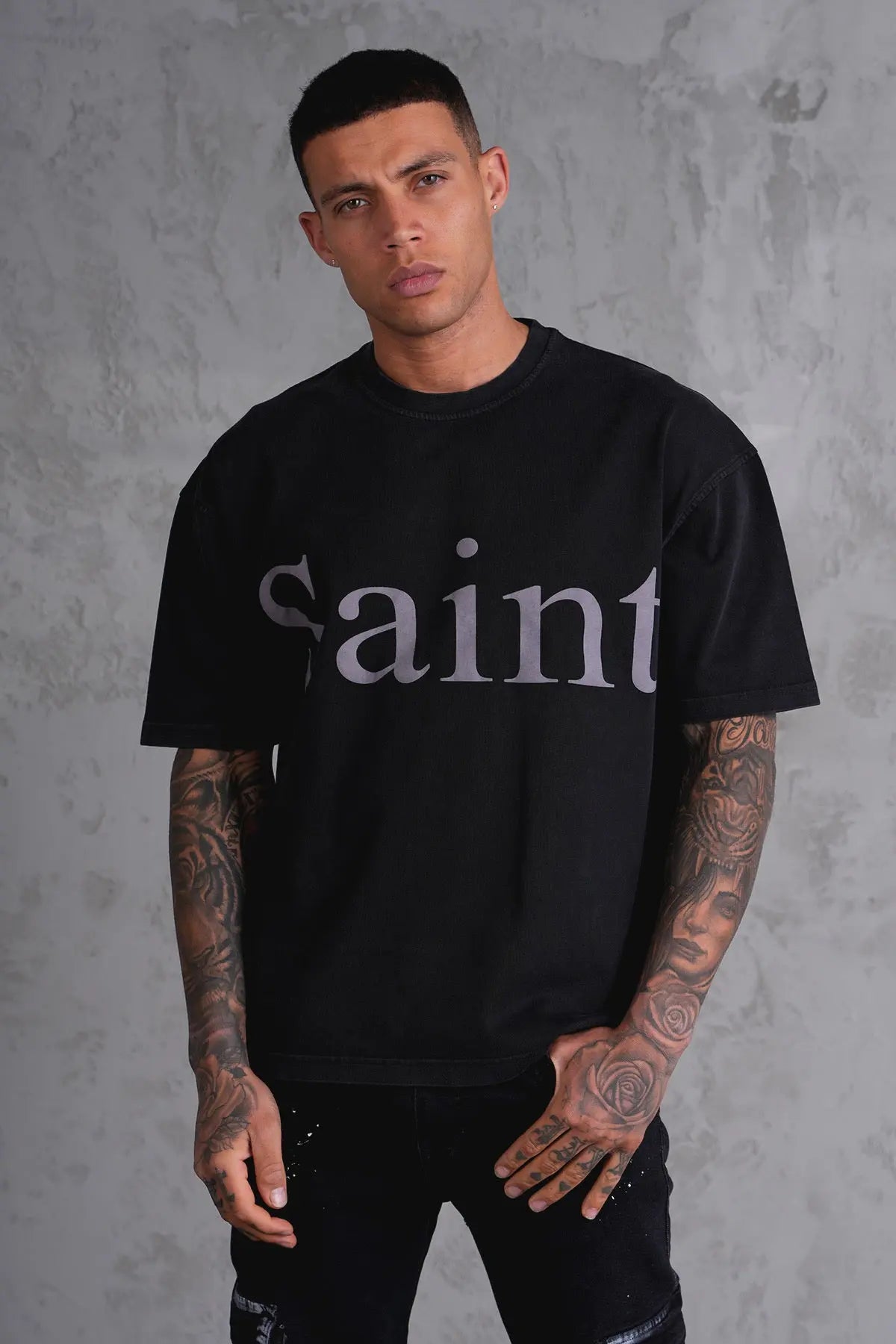 Tee Shirt Saint Noir bonhomme