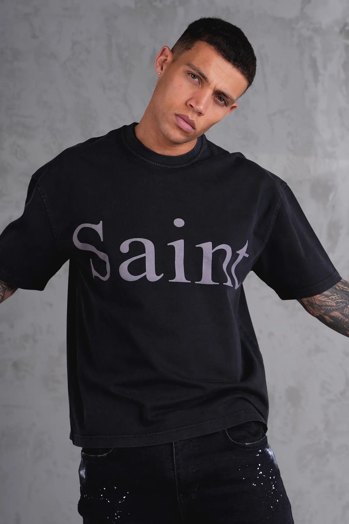 Tee Shirt Saint Noir bonhomme