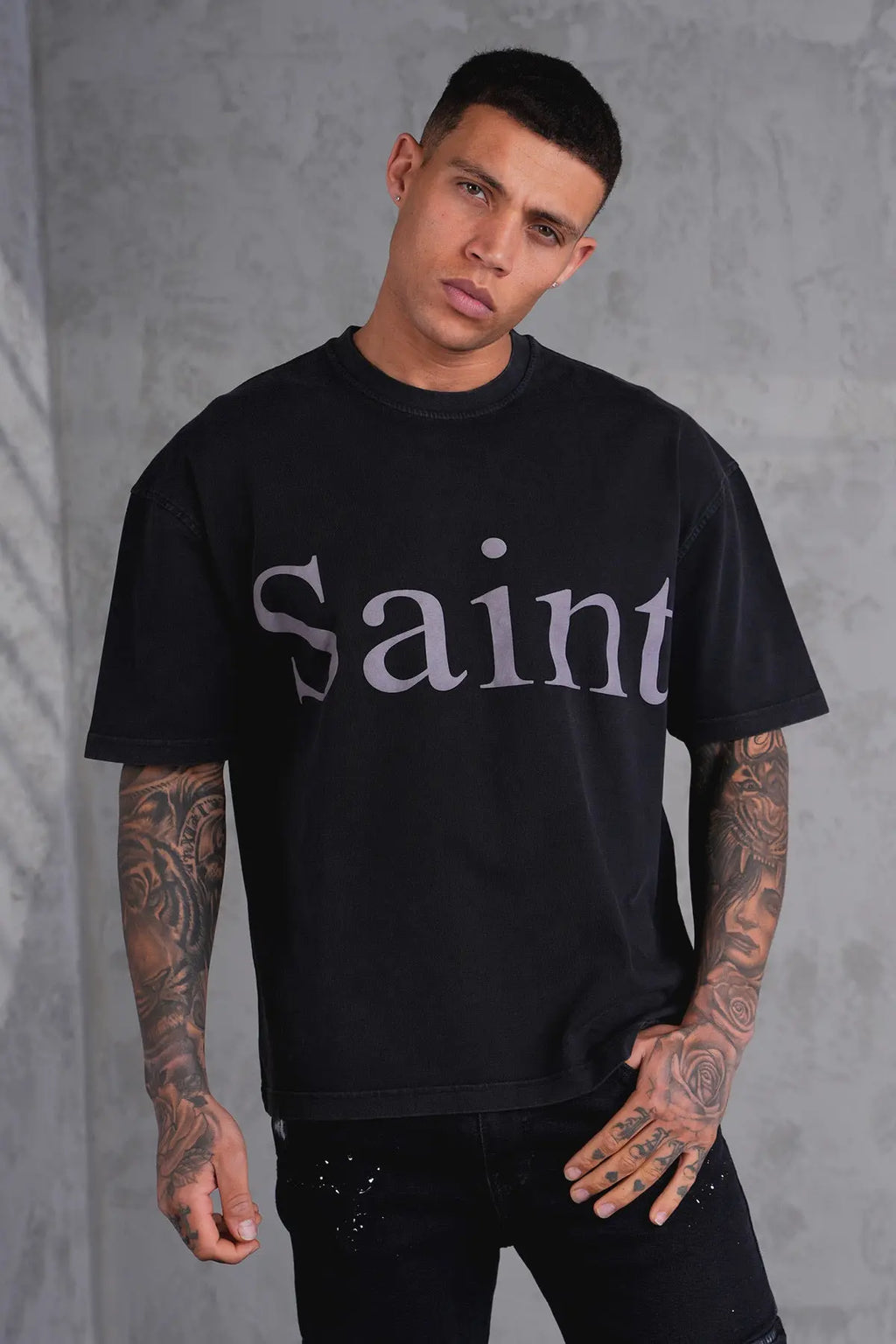 Tee Shirt Saint Noir bonhomme