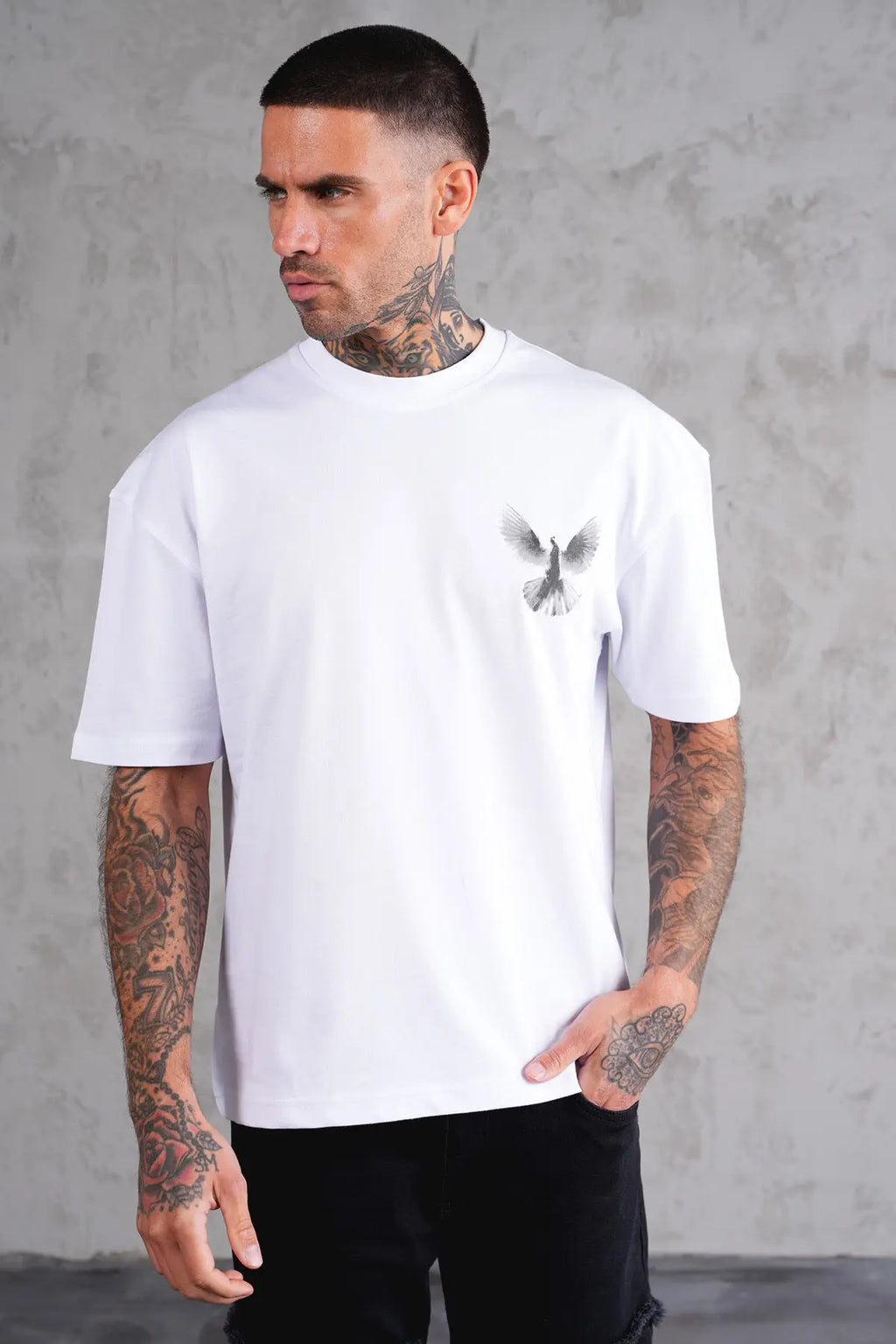 Tee Shirt Colombe Blanc bonhomme