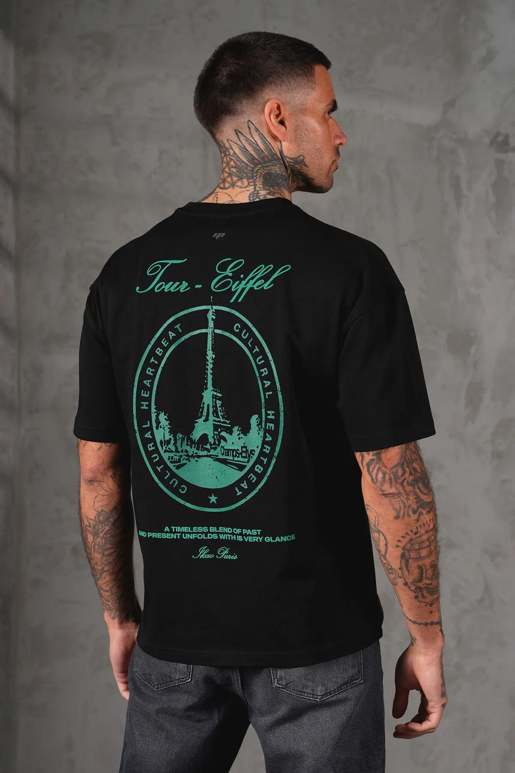 Tee Shirt Tour EIffel Noir bonhomme