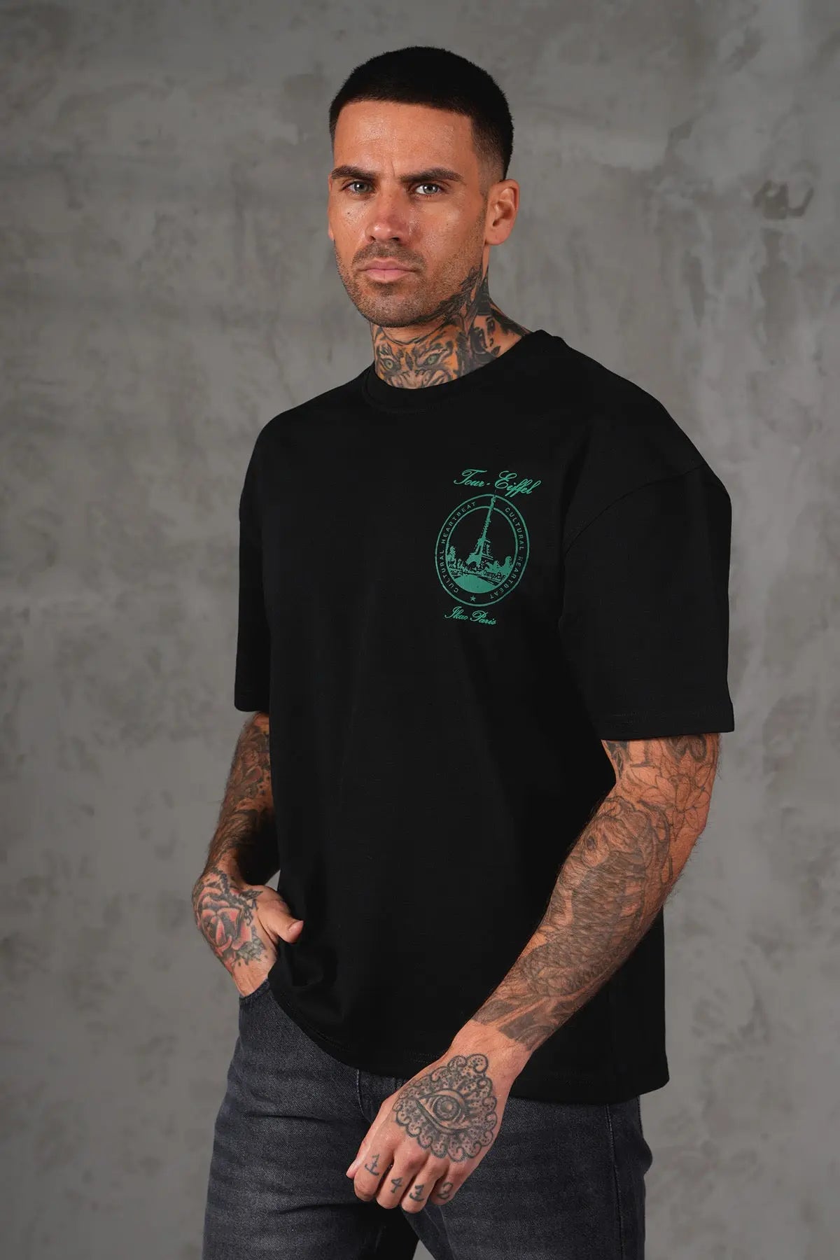 Tee Shirt Tour EIffel Noir bonhomme