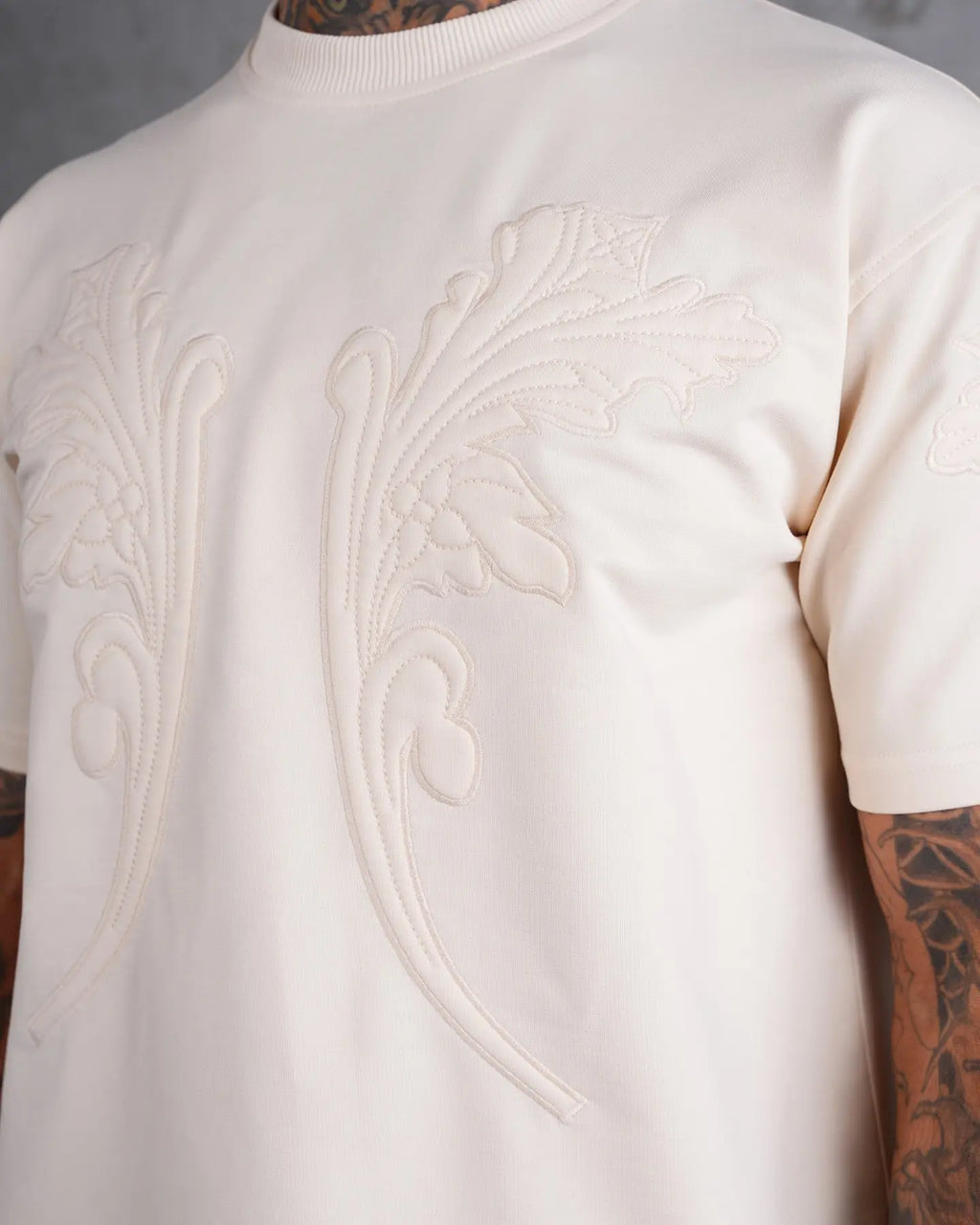 Ensemble Jogging Tee Shirt et Pantalon Beige bonhomme