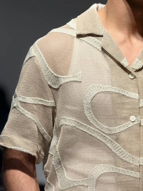 Chemise Crochet Beige bonhomme