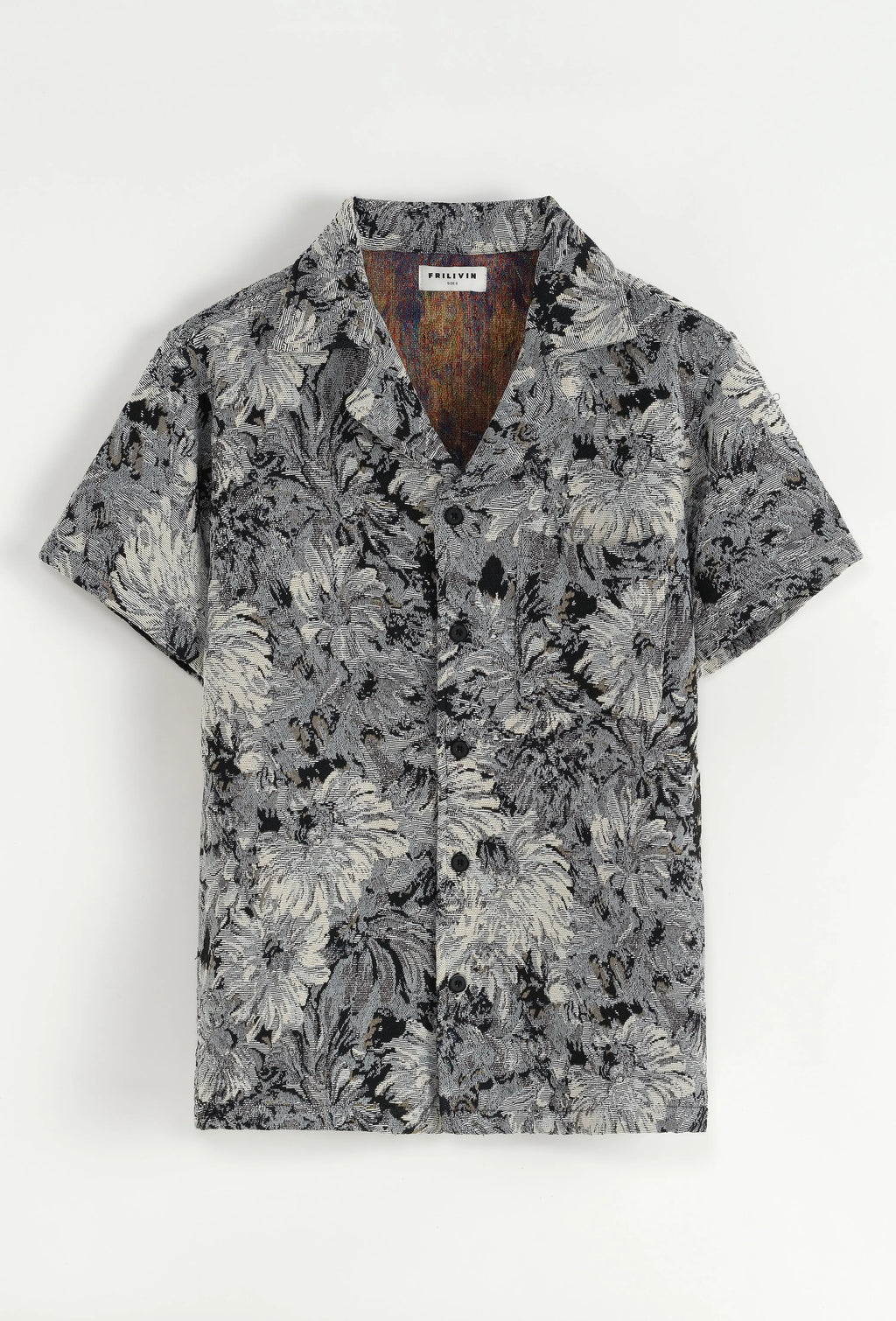 Ensemble Chemise et Pantalon Floral Gris et Blanc bonhomme