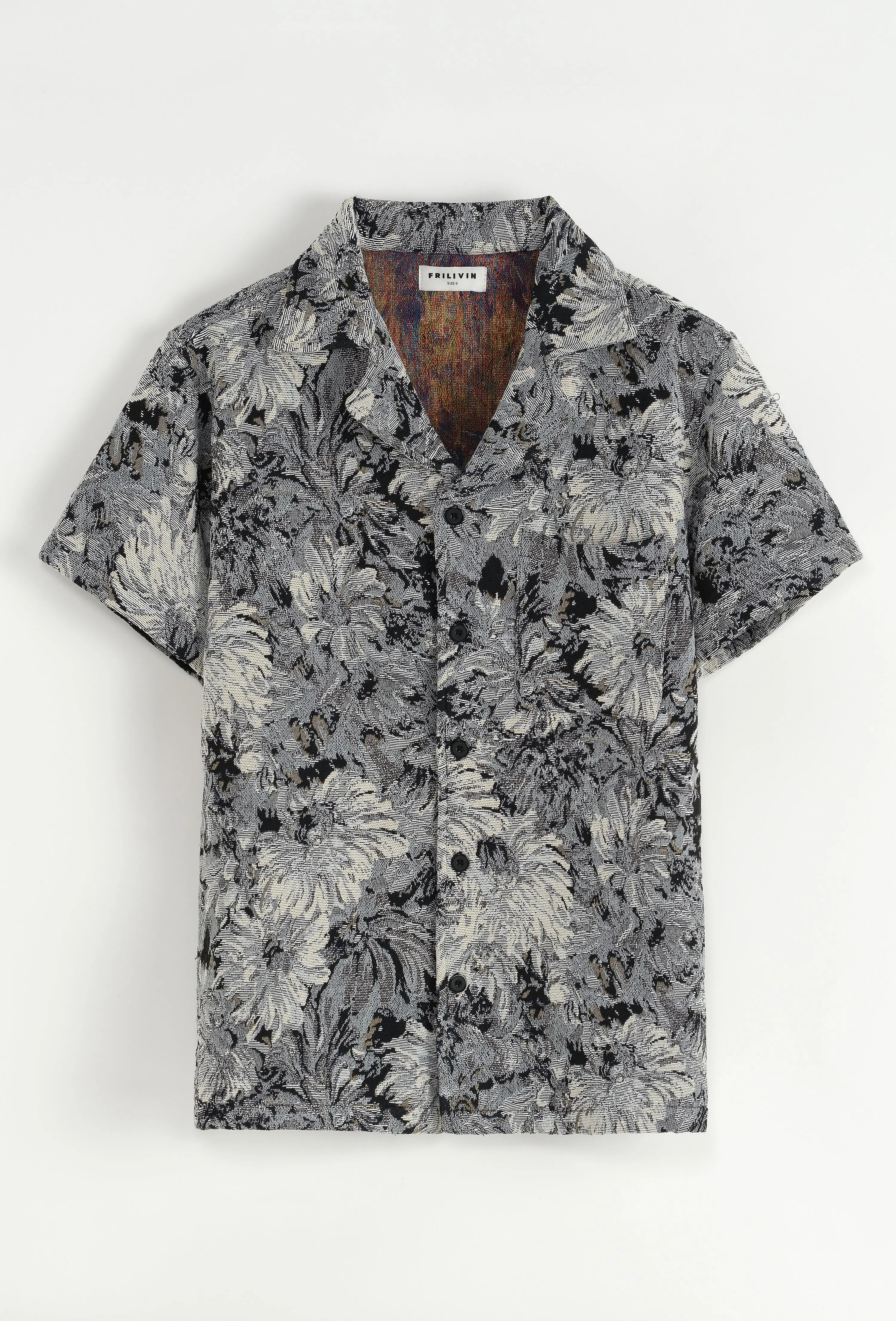 Ensemble Chemise et Pantalon Floral Gris et Blanc bonhomme