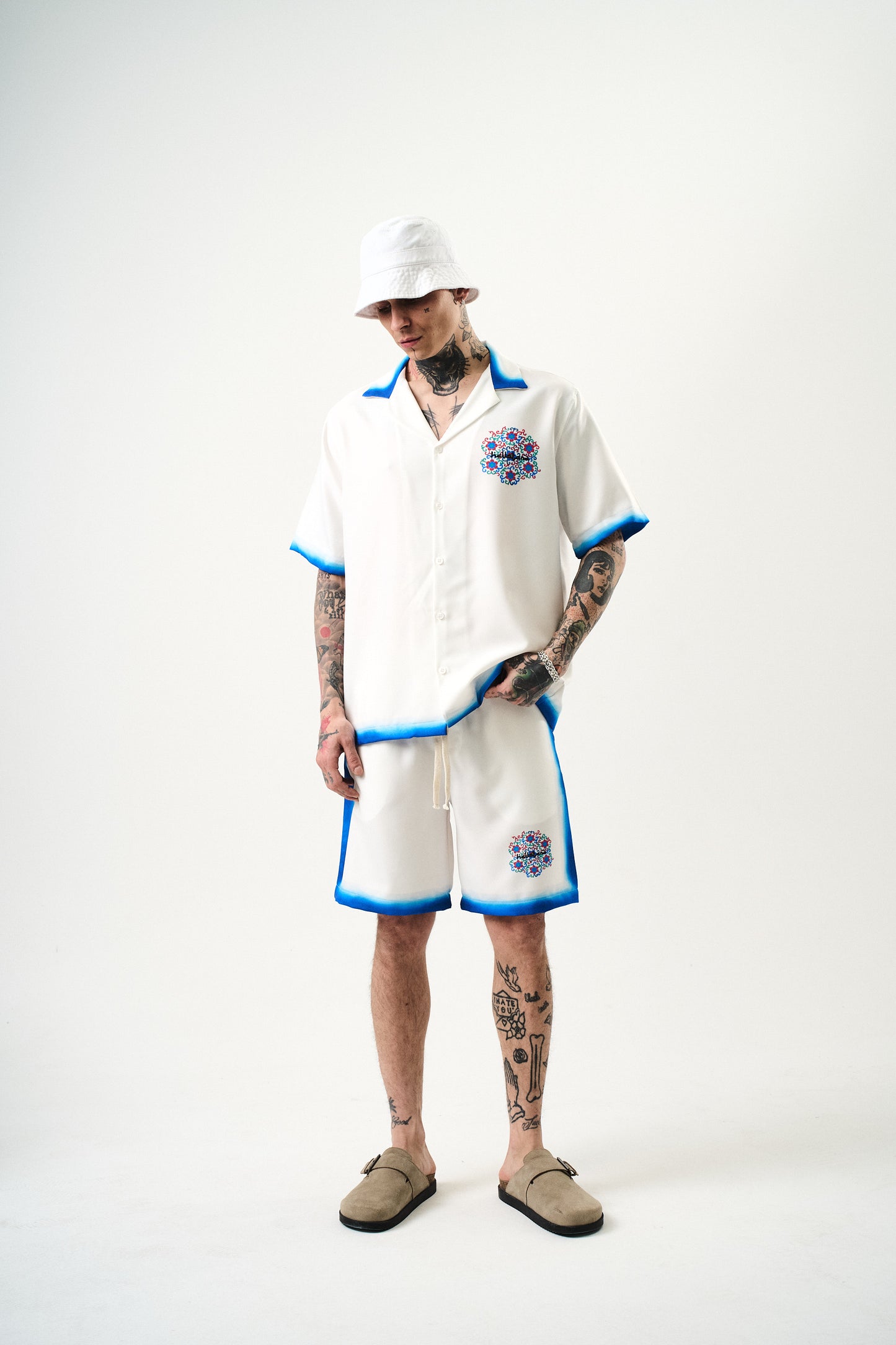 Ensemble Chemise et Short Hallstar Blanc Bleu