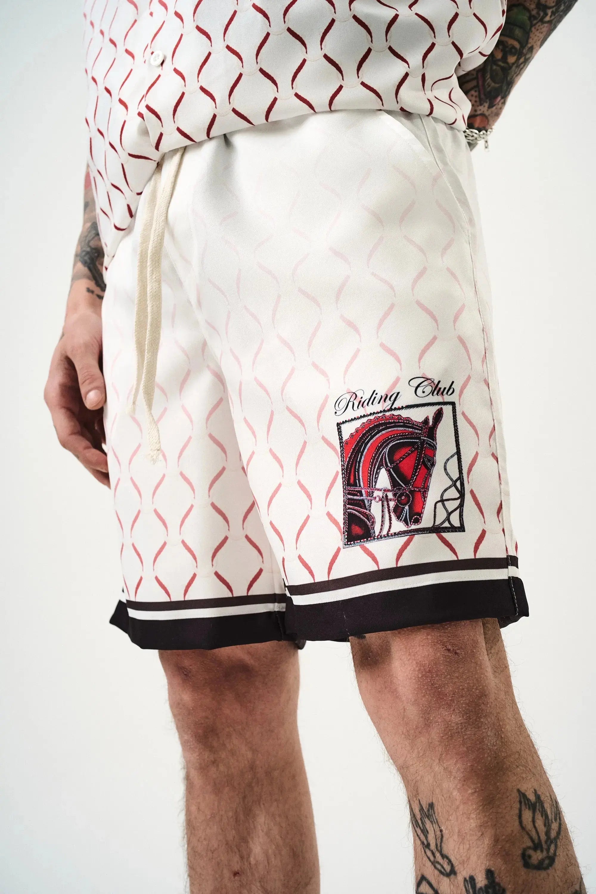 Ensemble Chemise et Short Riding Club Blanc Noir bonhomme