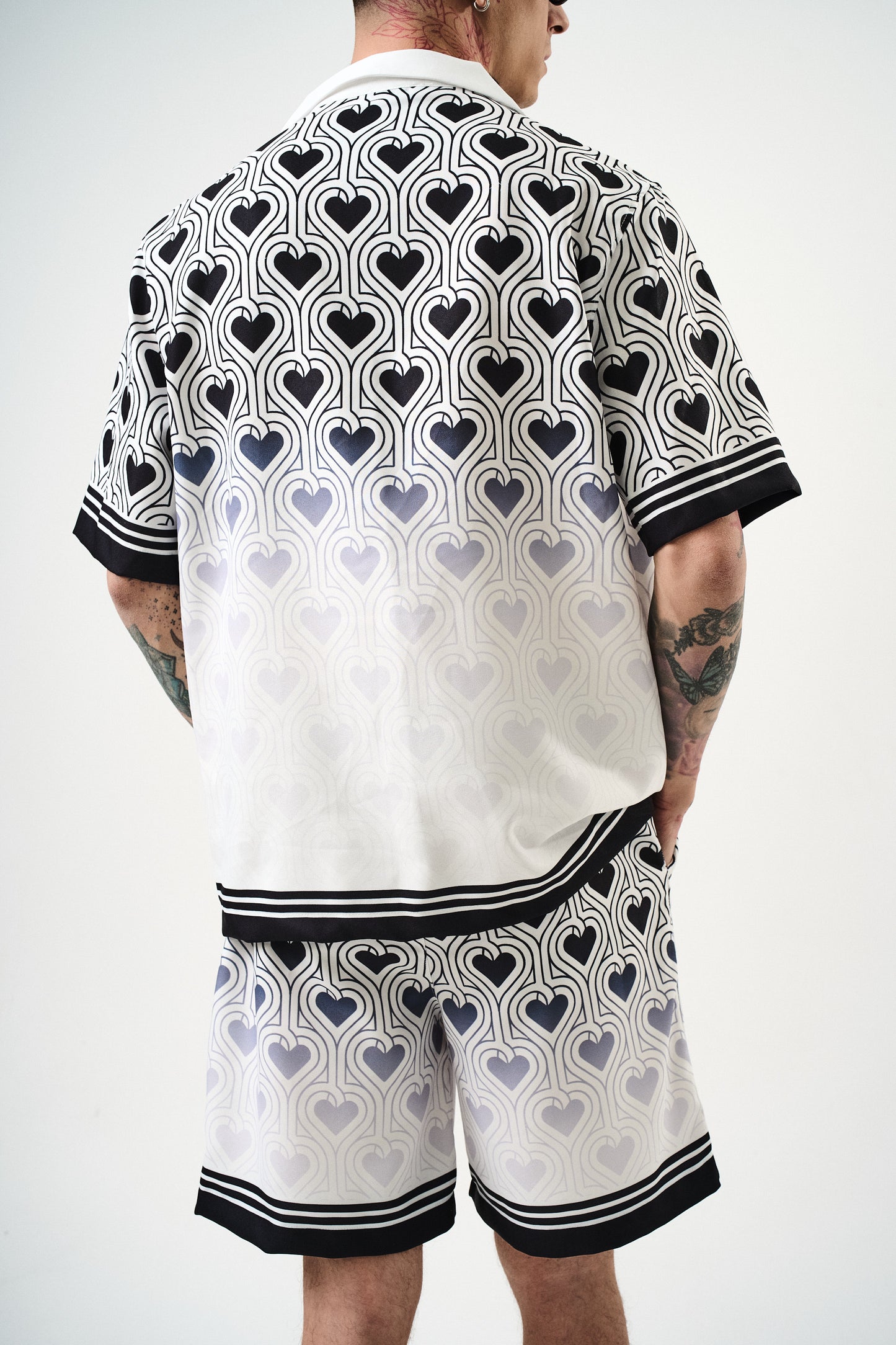 Ensemble Chemise et Short Coeur Blanc Noir