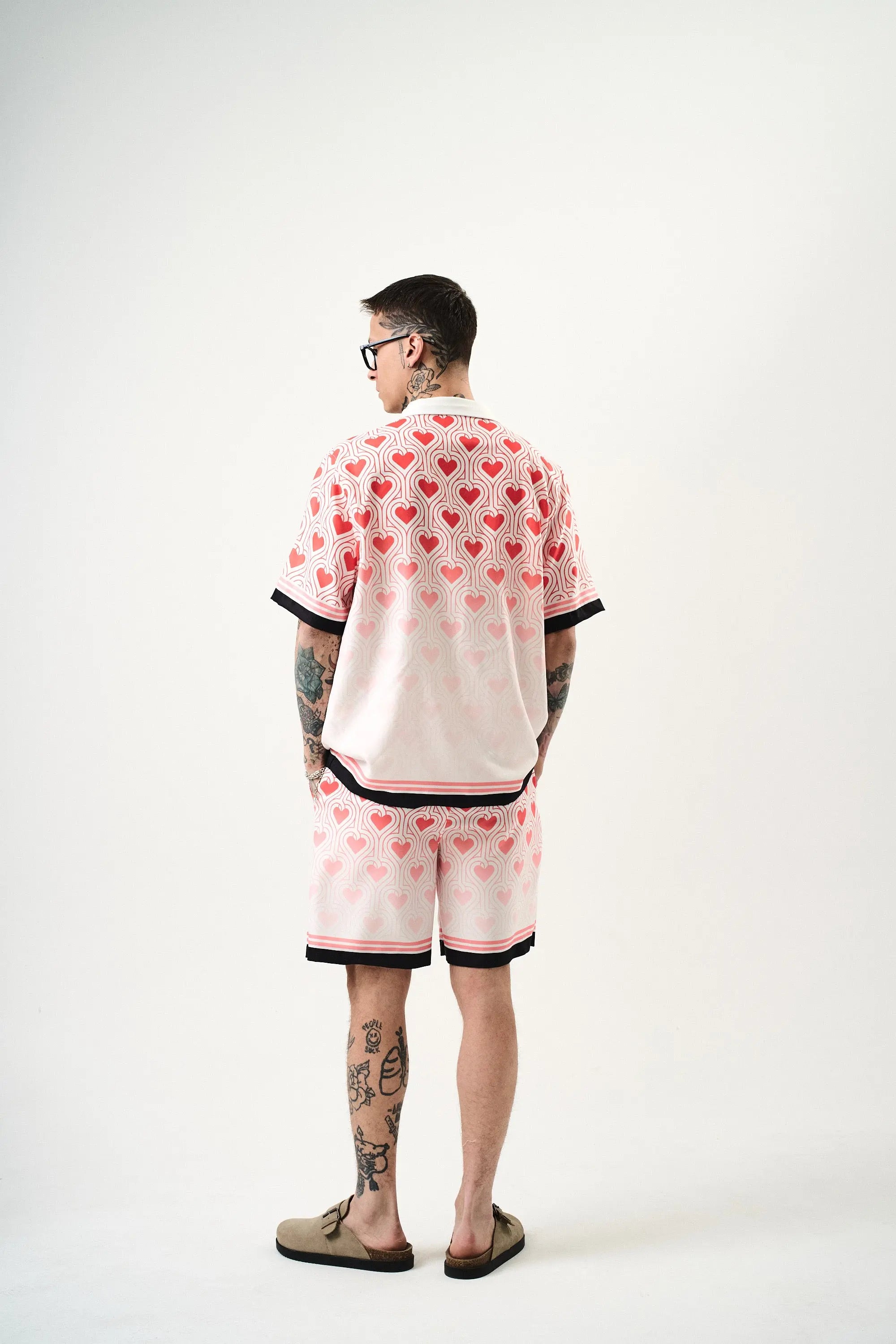 Ensemble Chemise et Short Coeur Blanc Rouge bonhomme