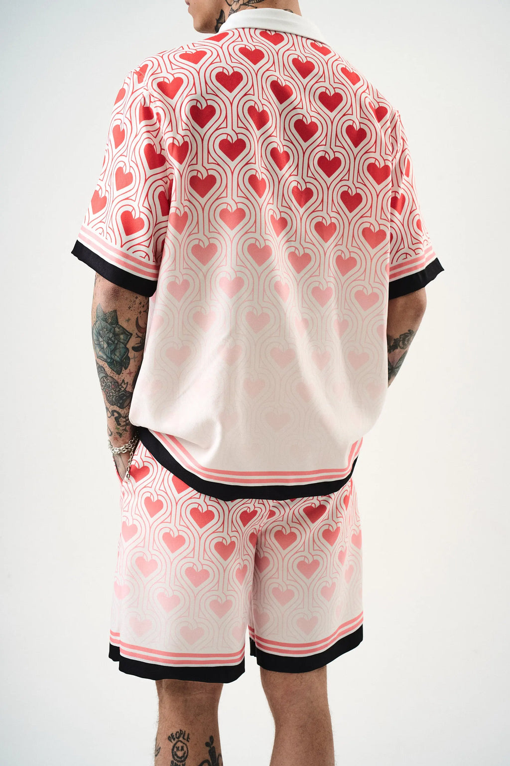 Ensemble Chemise et Short Coeur Blanc Rouge bonhomme