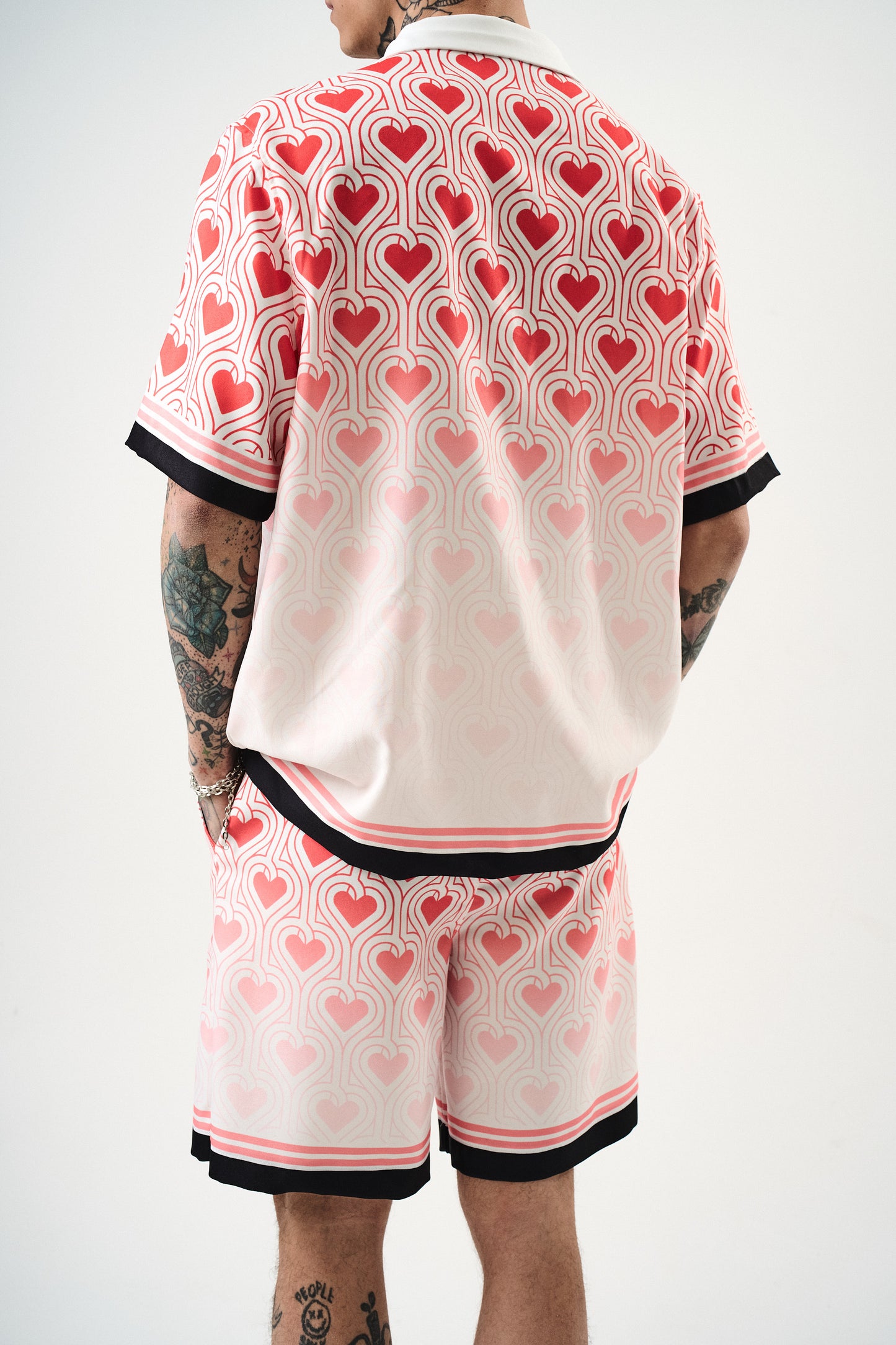Ensemble Chemise et Short Coeur Blanc Rouge