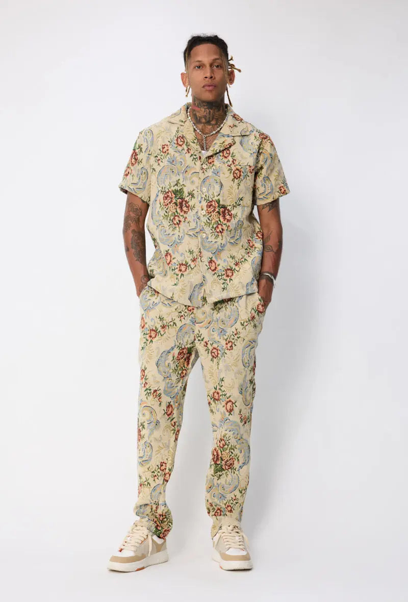 Ensemble chemise et pantalon tissage symbole cashemire bonhomme