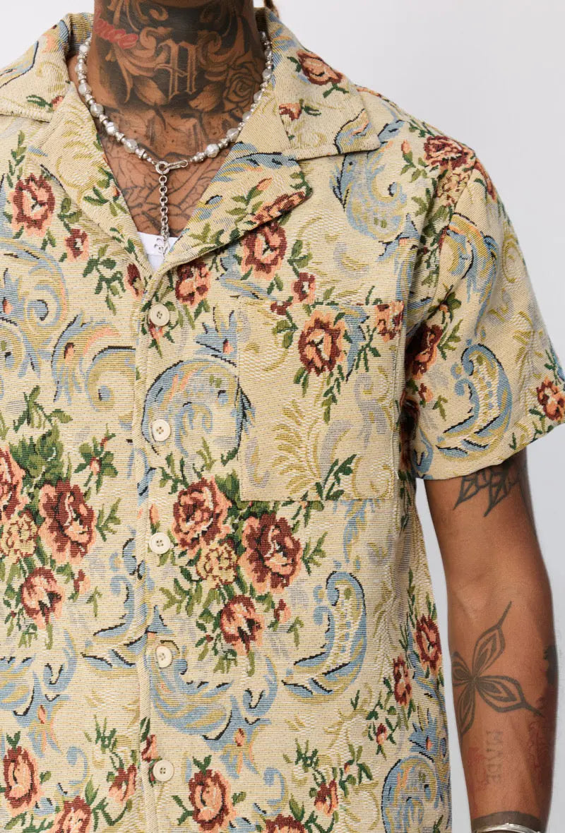 Ensemble chemise et pantalon tissage symbole cashemire bonhomme