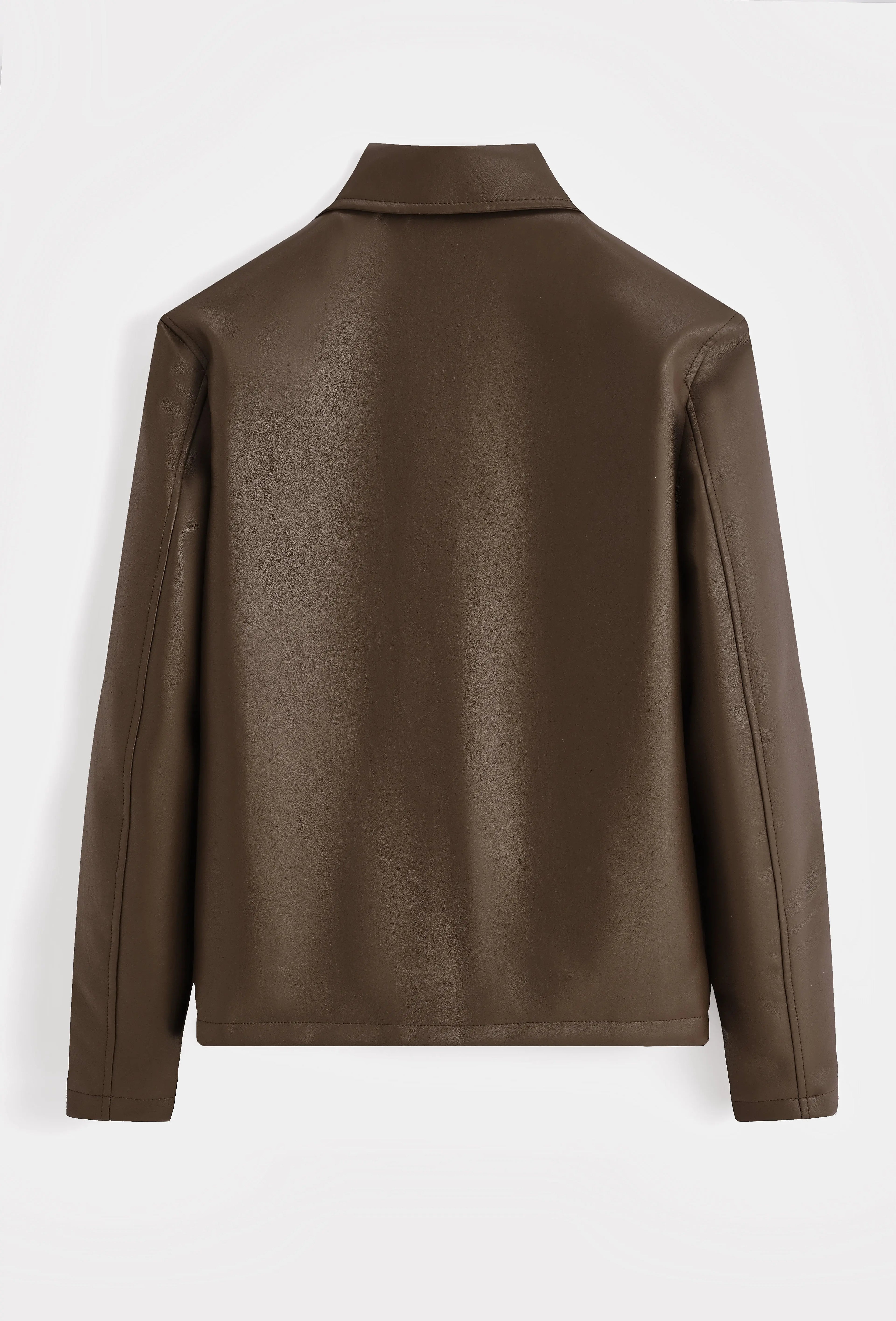 Veste homme effet cuir zippée coupe moderne bonhomme