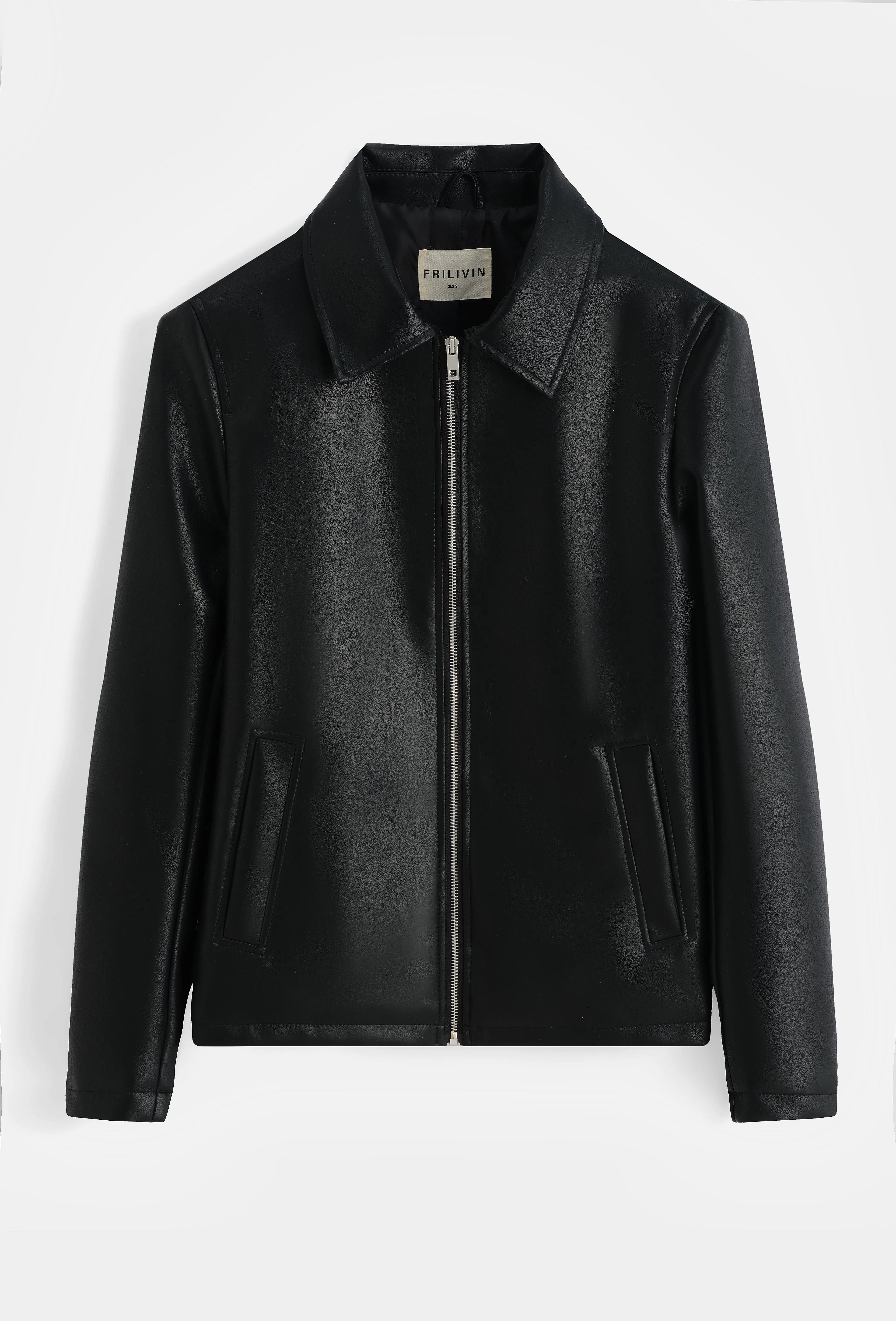 Veste homme effet cuir zippée coupe moderne bonhomme