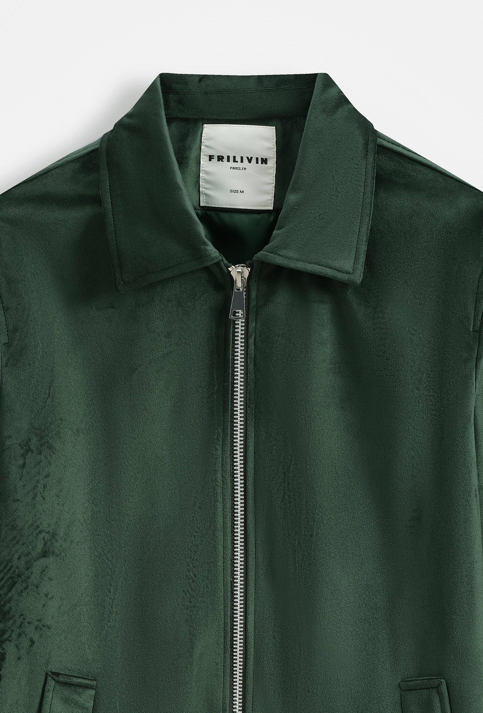 Veste Homme Col Chemise en Simili Daim