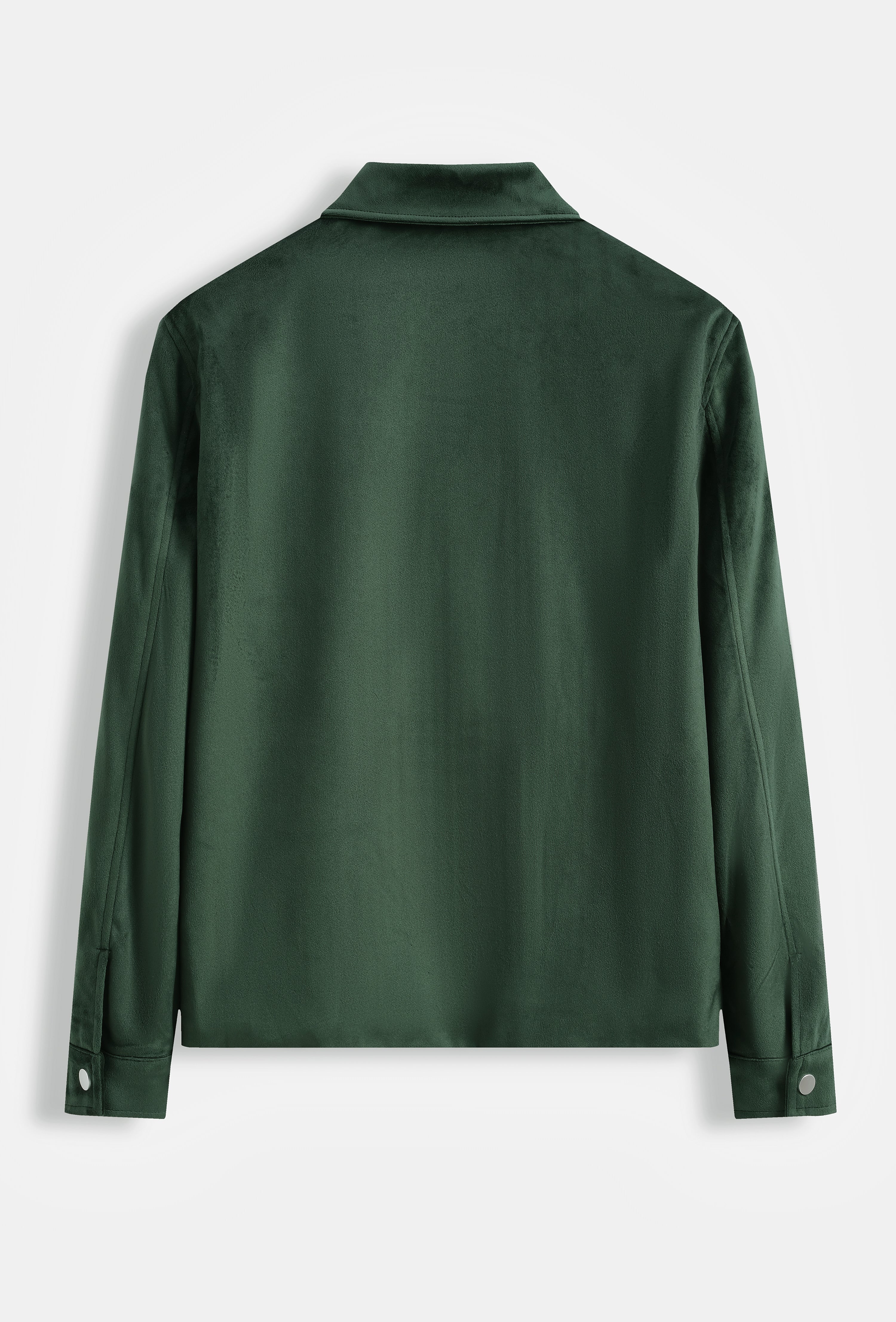 Veste Homme Col Chemise en Simili Daim