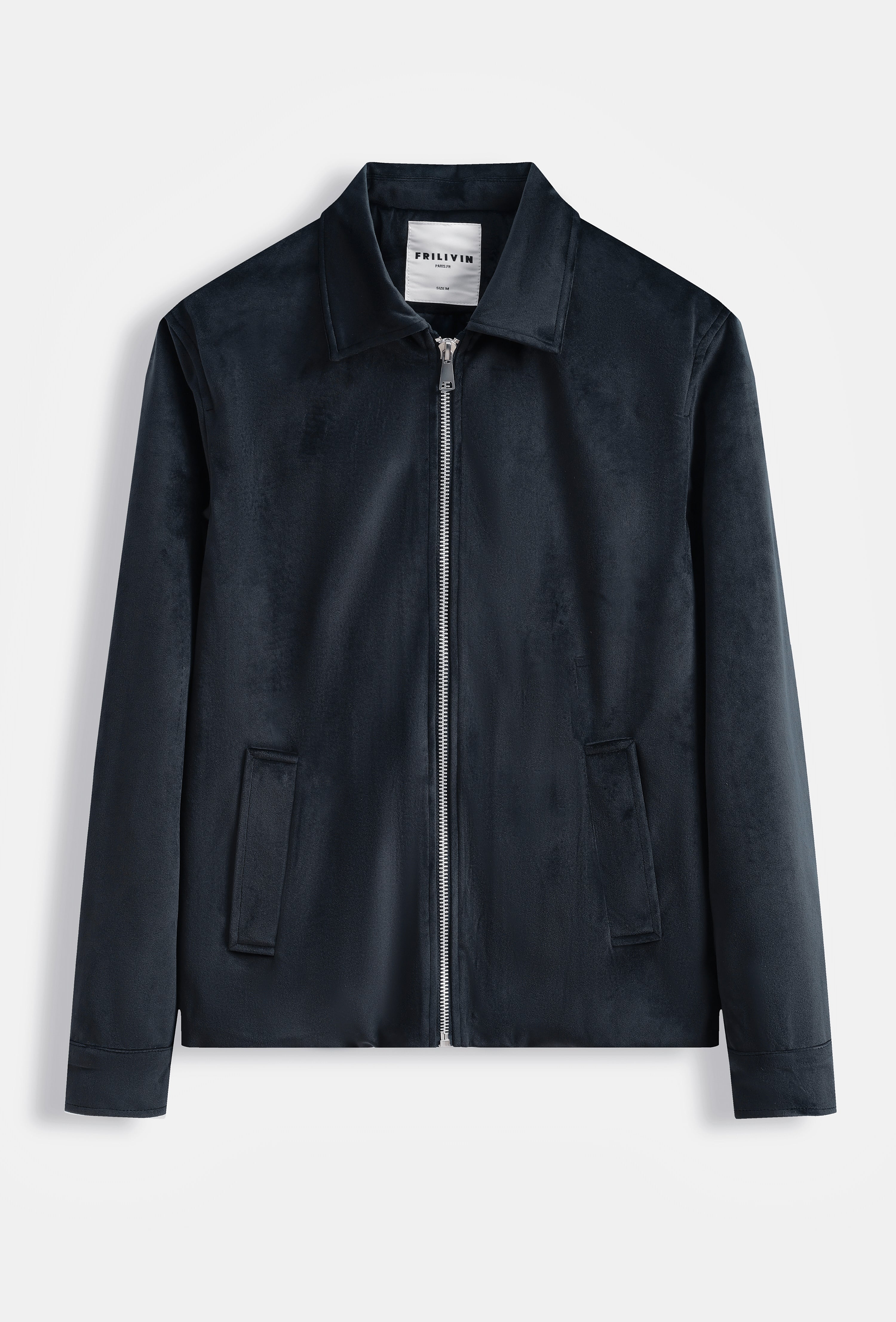 Veste Homme Col Chemise en Simili Daim