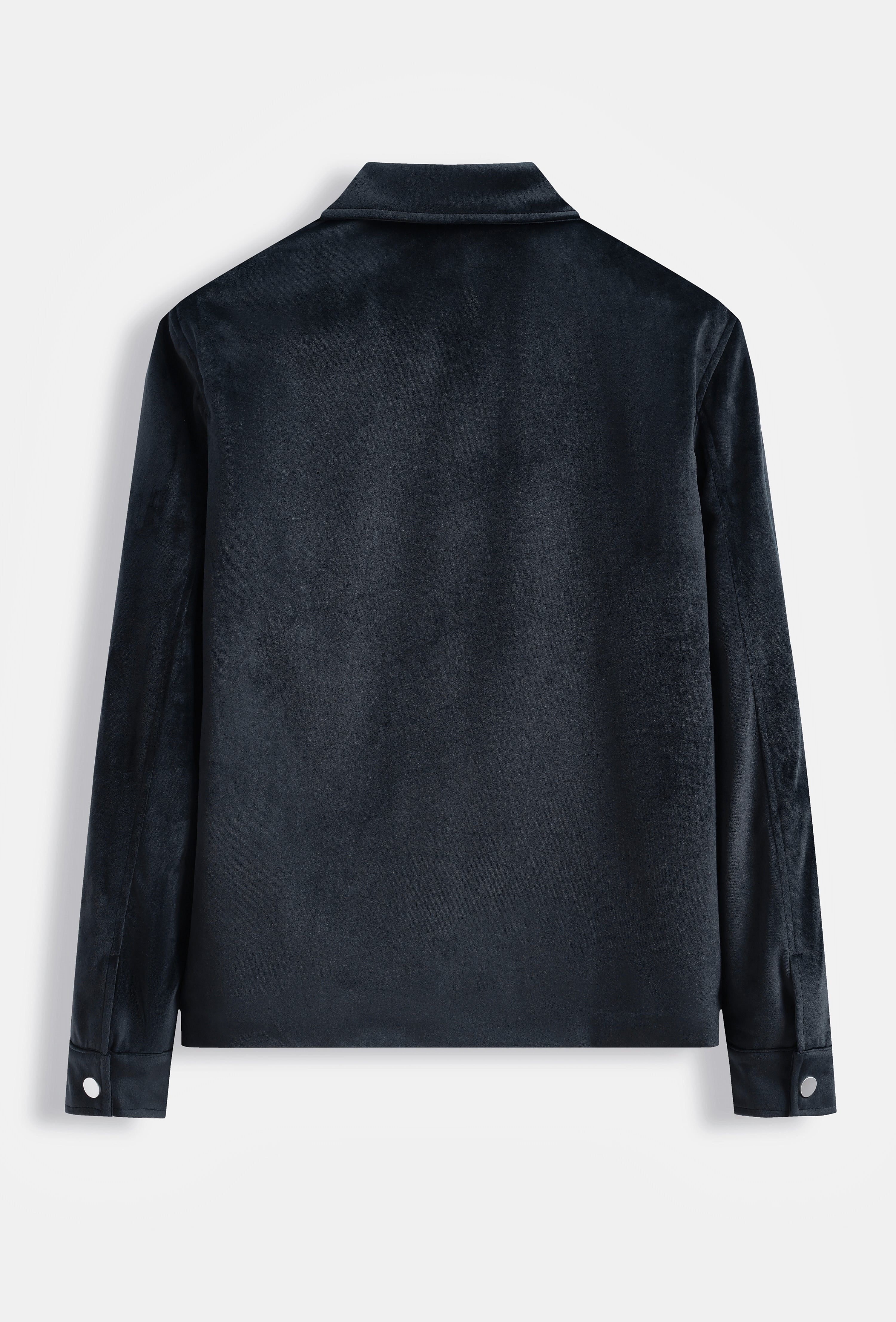 Veste Homme Col Chemise en Simili Daim