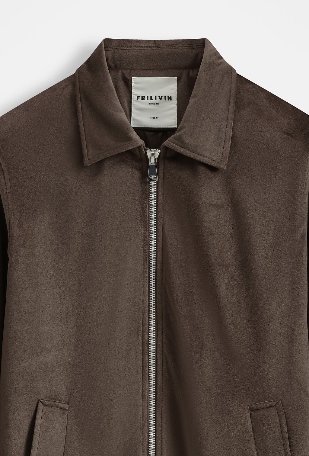 Veste Homme Col Chemise en Simili Daim