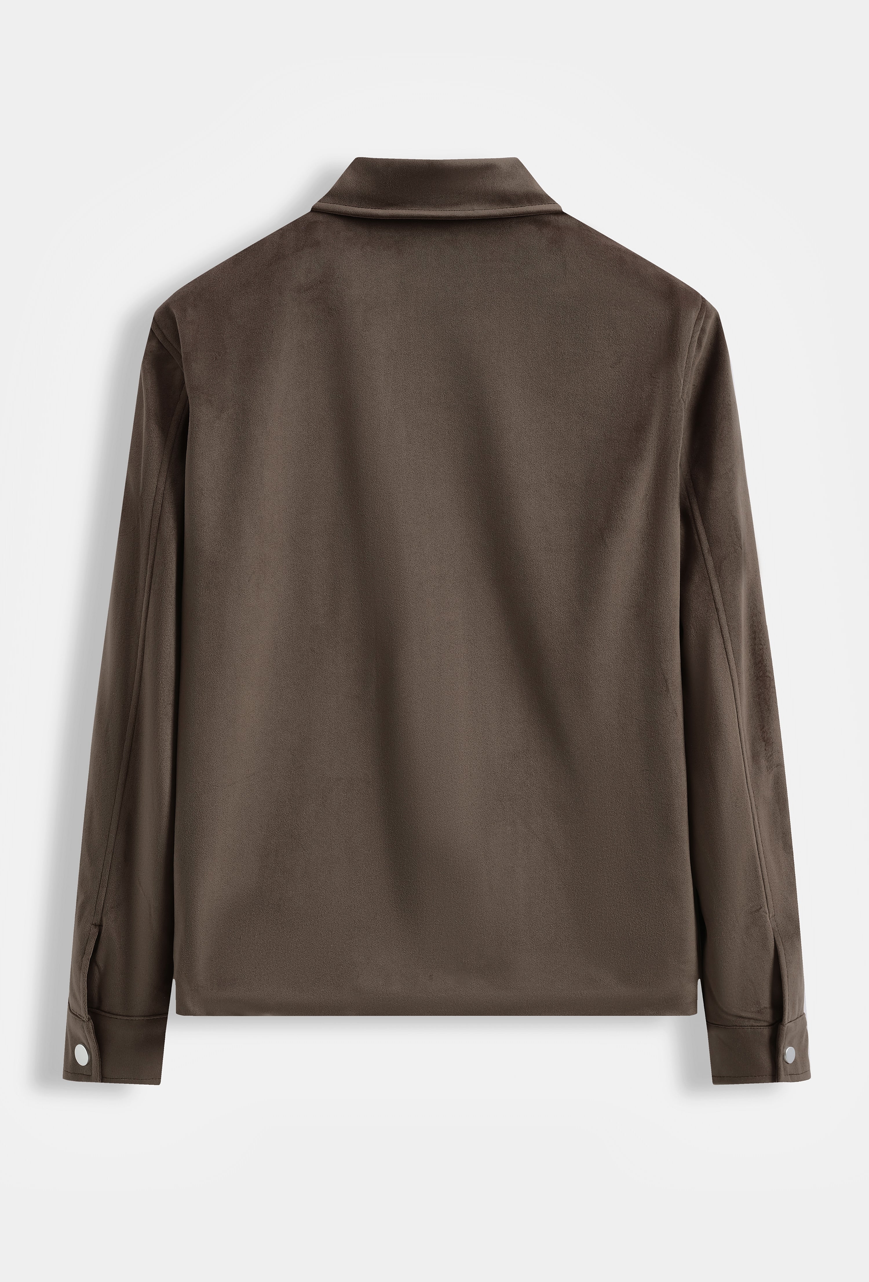 Veste Homme Col Chemise en Simili Daim