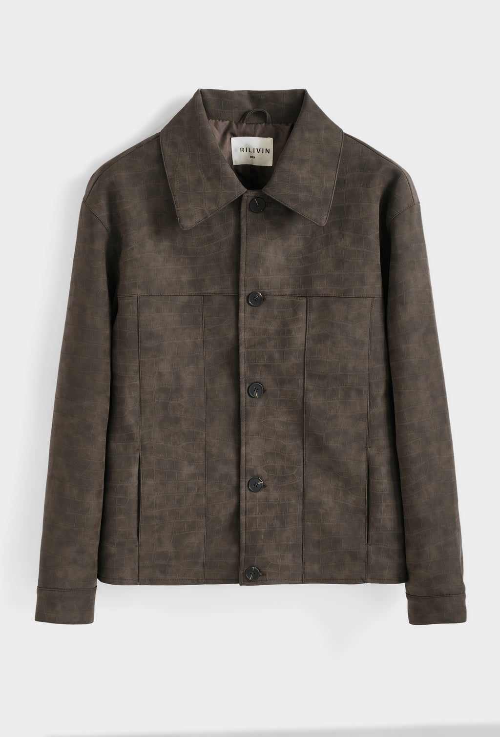 Veste Homme Trucker Simili Cuir Effet Croco