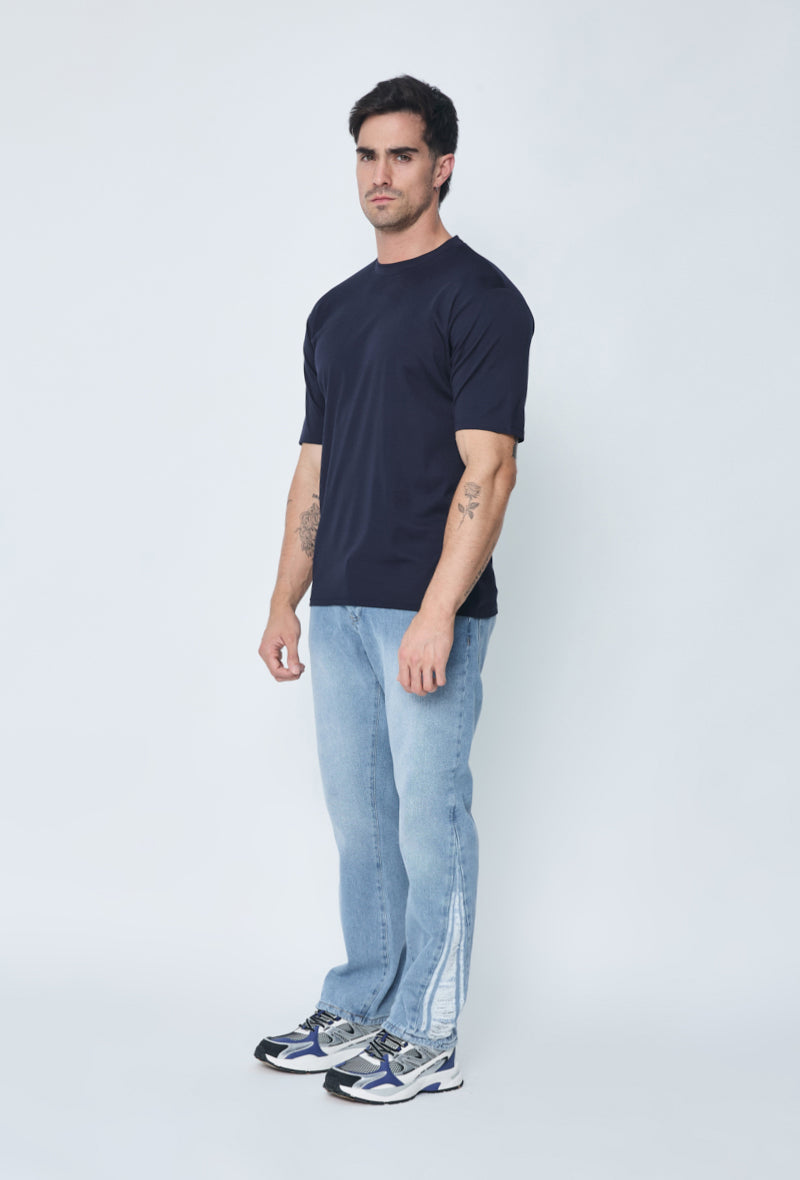 T-shirt homme oversize col rond coupe boxy