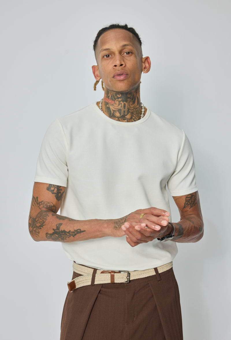T-shirt homme oversize col rond coupe boxy