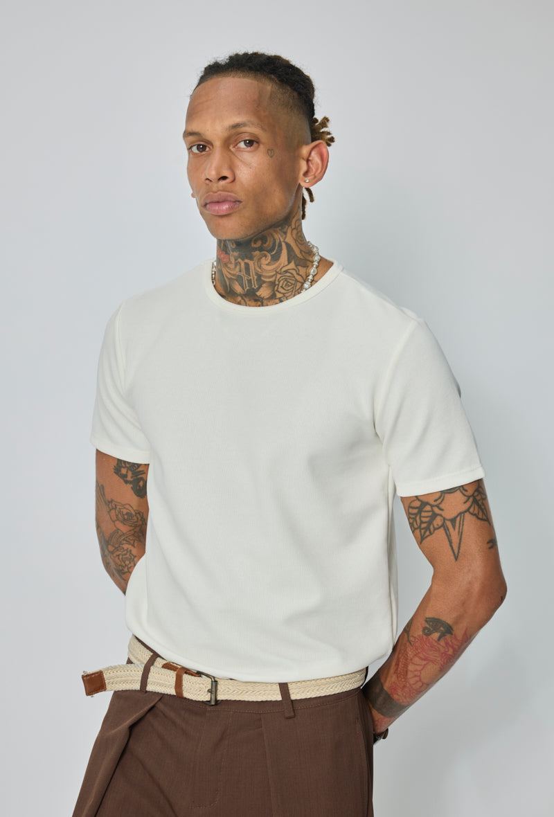 T-shirt homme oversize col rond coupe boxy