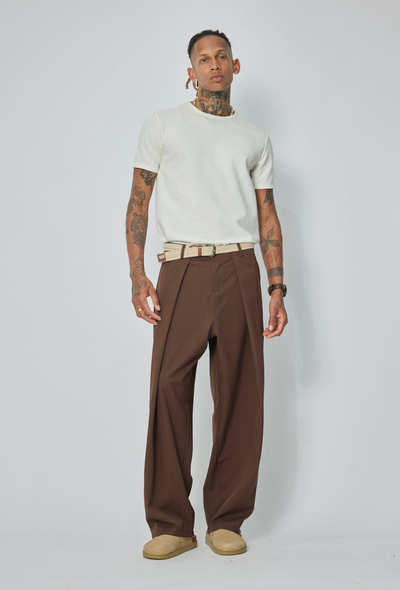 T-shirt homme oversize col rond coupe boxy