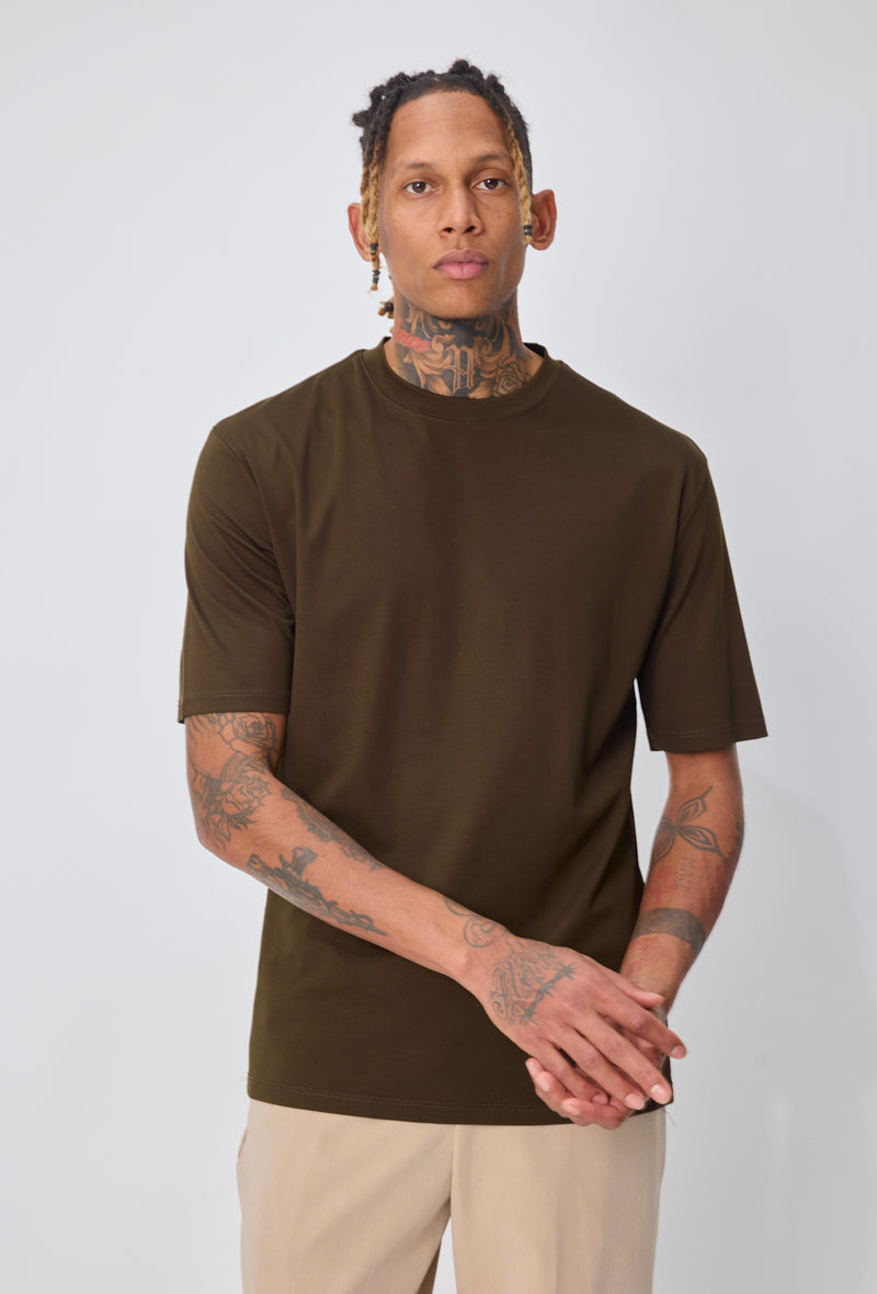 T-shirt homme oversize col rond coupe boxy