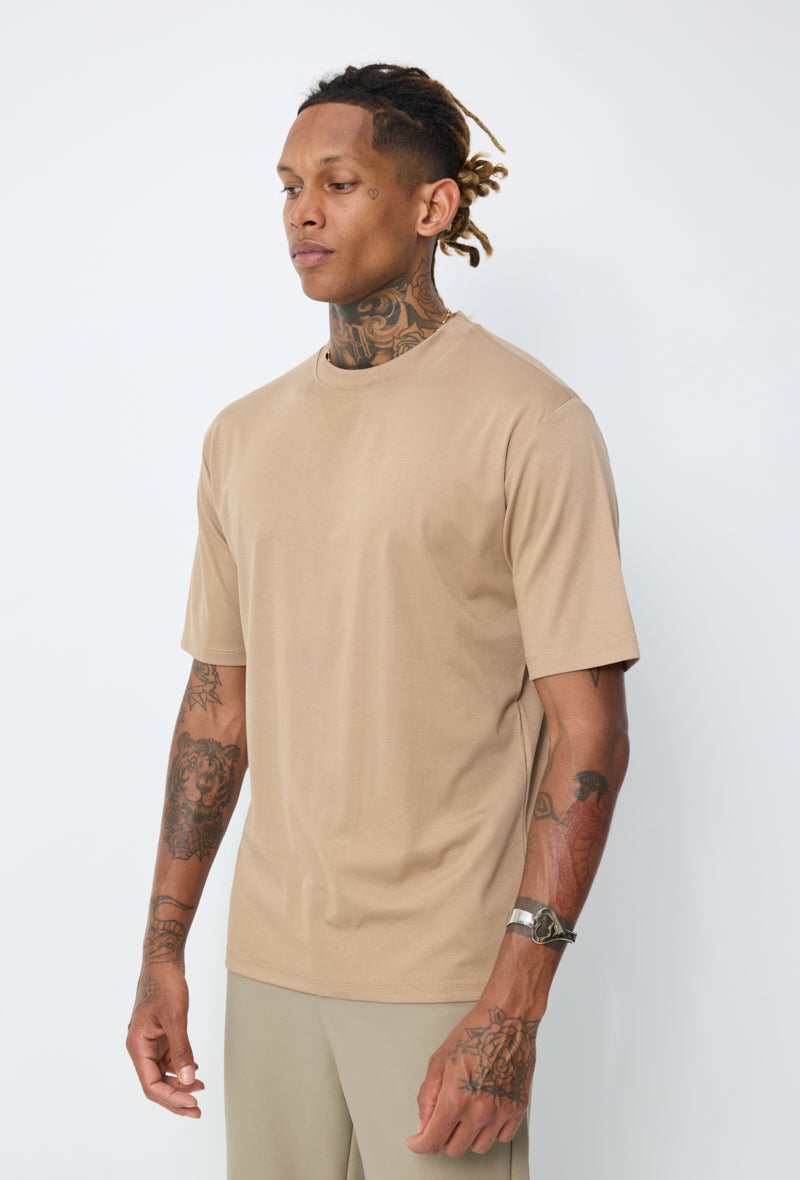 T-shirt homme oversize col rond coupe boxy