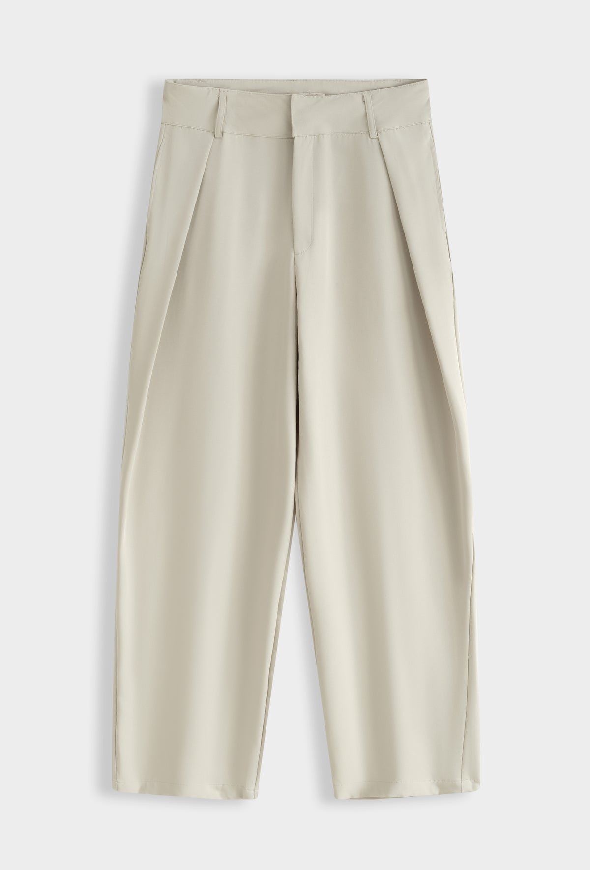 Pantalon large à pinces taille haute coupe fuselée