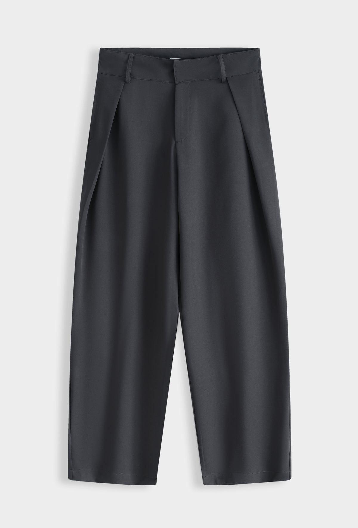 Pantalon large à pinces taille haute coupe fuselée