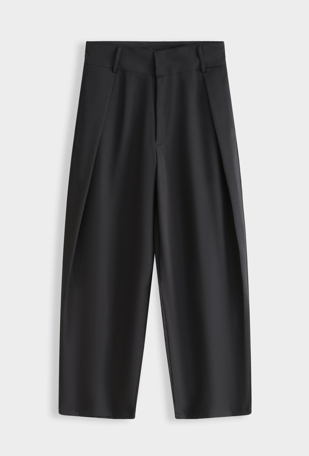 Pantalon large à pinces taille haute coupe fuselée