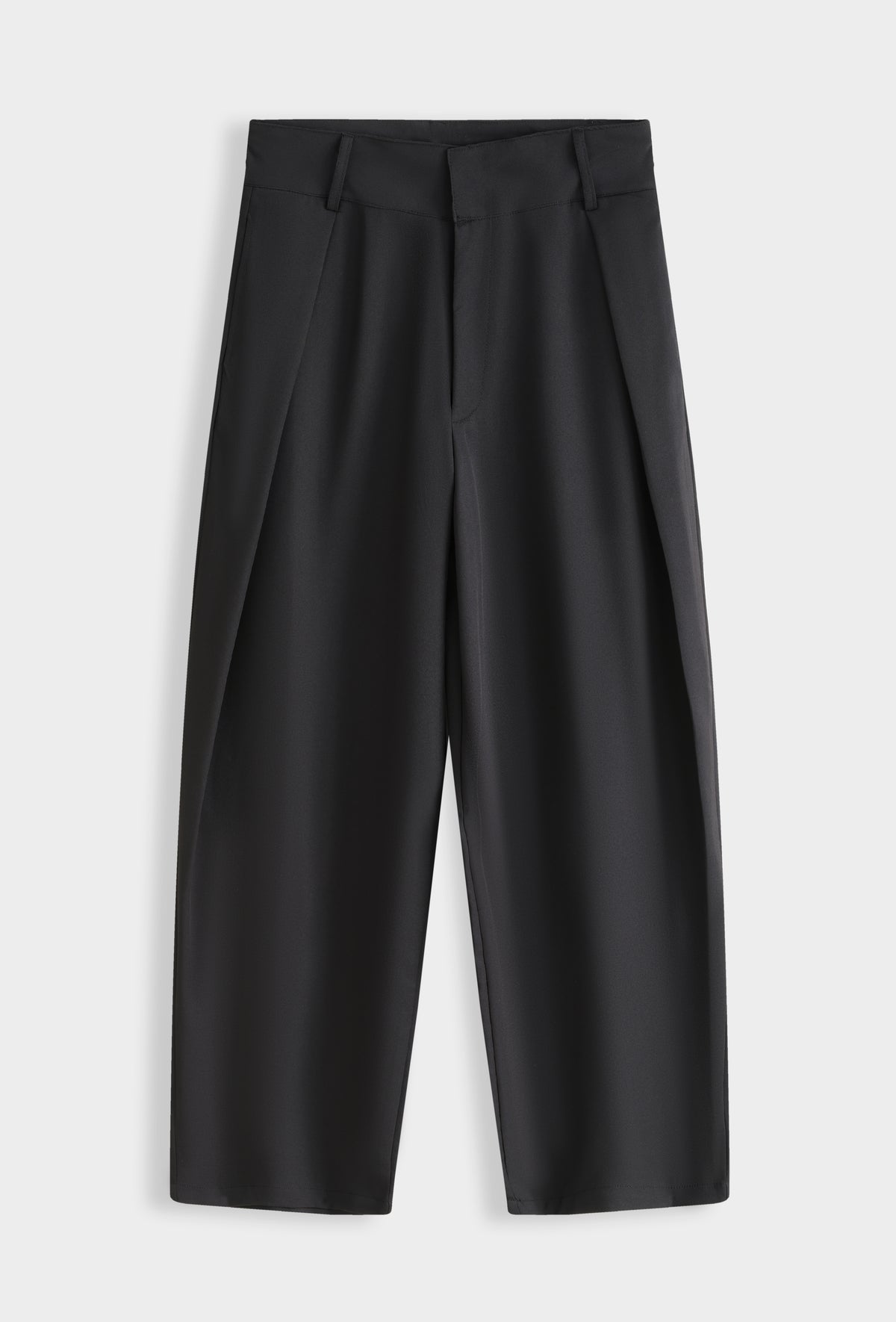 Pantalon large à pinces taille haute coupe fuselée