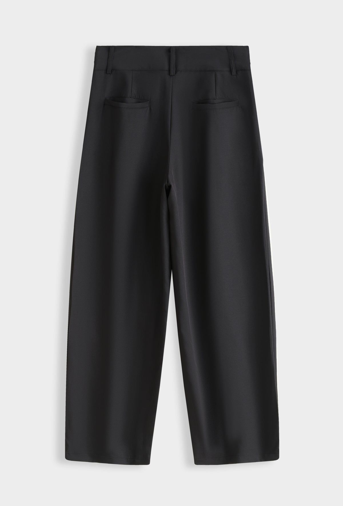 Pantalon large à pinces taille haute coupe fuselée