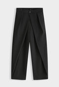 Pantalon culotte drapé taille haute effet jupe-culotte